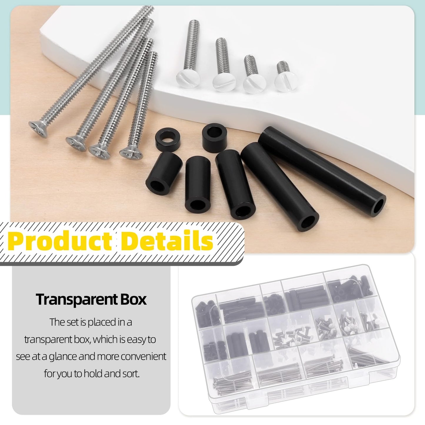 Mardatt 385Pcs Electrical Outlet Extender Kit, 240Pcs Electrical Outlet Spacers with 145Pcs #6-32 Thread Slotted & Phillips Wall Plate Screws Outlet Screw Device Mounting Screws Switch Plate Screw - Medaid International