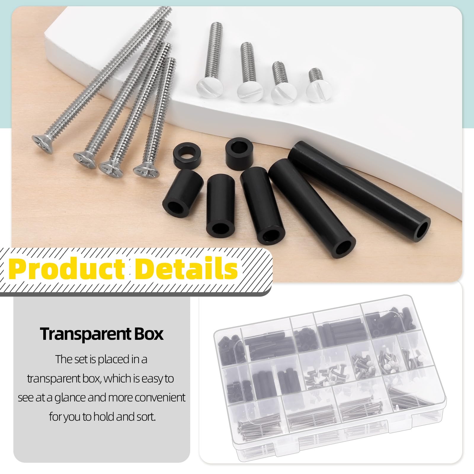 Mardatt 385Pcs Electrical Outlet Extender Kit, 240Pcs Electrical Outlet Spacers with 145Pcs #6-32 Thread Slotted & Phillips Wall Plate Screws Outlet Screw Device Mounting Screws Switch Plate Screw - Medaid International