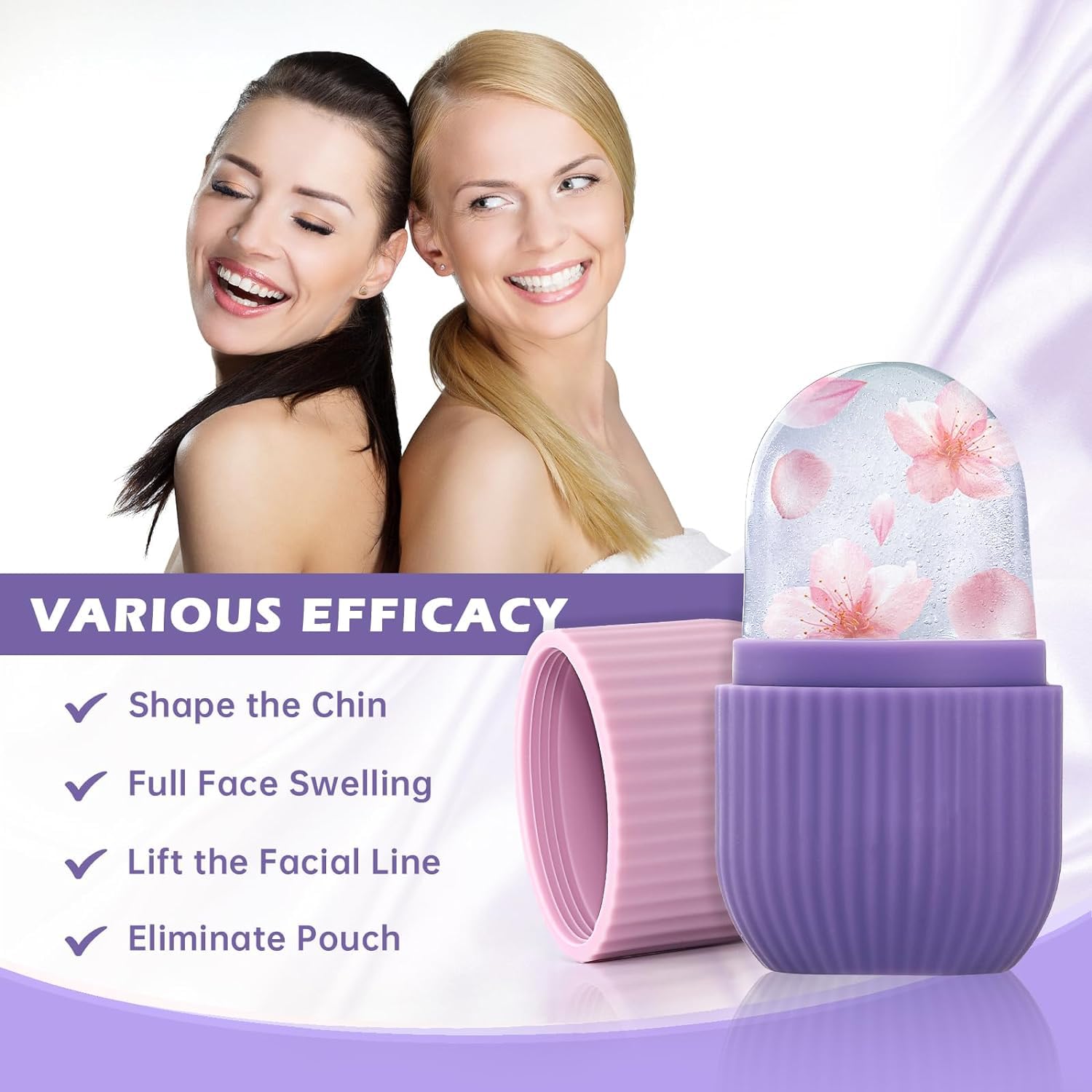 XML Ice Face Roller Silicone Facial Cube for Eyes Neck Massage Remove Dark Circle Pore Shrink Face Beauty Skin Care Ice Mould Kitchen Tools (ICE-ROLLER-1) - Medaid International
