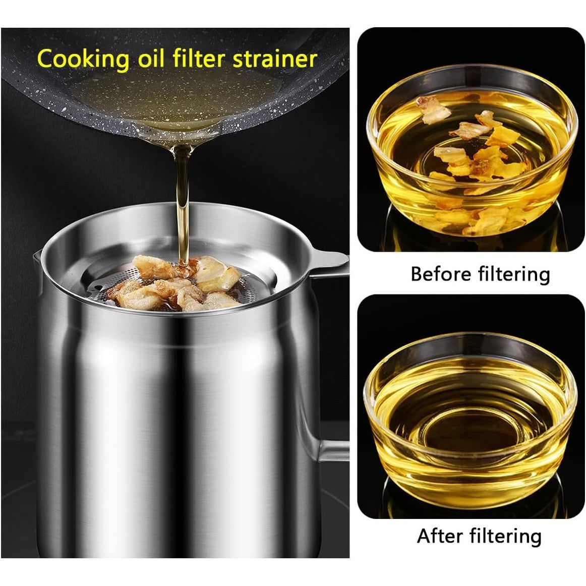 Stainless Steel Oil Pot - Large Size