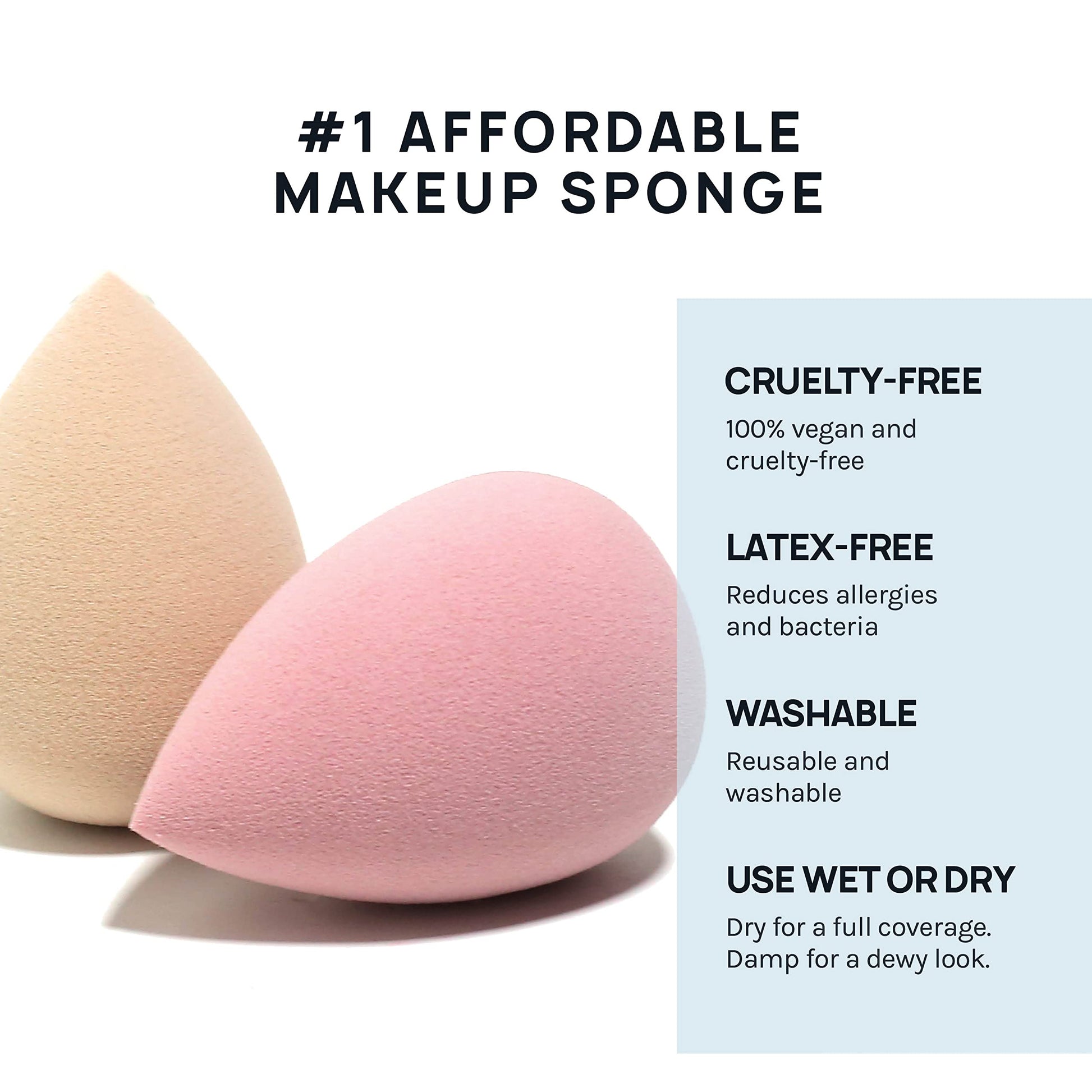 AOA Studio Collection Makeup Mochi Sponge Set Makeup Blender Latex Free and High-definition Set of 6 Makeup Blender For Powder Cream and Liquid Wonder Blender Beauty Cosmetic (6 Count) - Medaid International