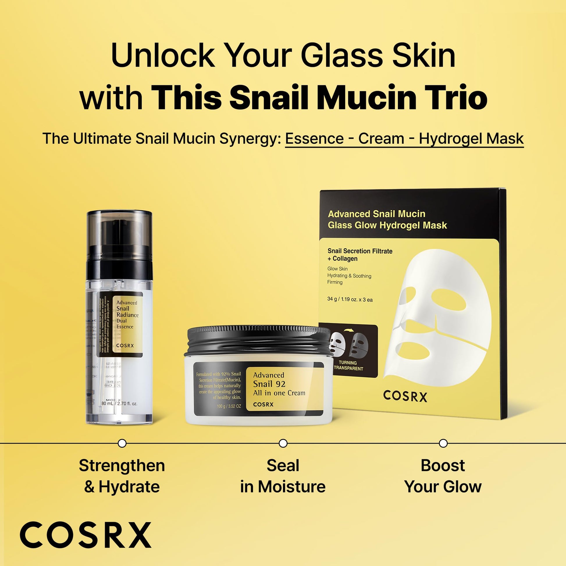COSRX Niacinamide 5% + Snail Mucin 74% Dual Essence, Anti Aging Face Serum for Dull Skin, Mothers day gifts for mom, Sensitive Skin, Not Tested on Animals, Korean Skin Care, 2.70 fl.oz / 80ml - Medaid International