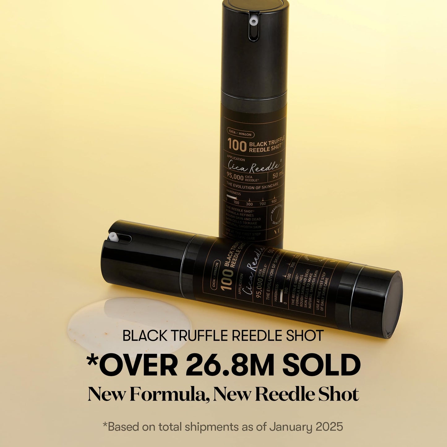 VT COSMETICS Black Truffle Reedle Shot 100, Spicule Microneedling Exosome Serum with 24K Gold for Skin Elasticity, Deep Nourishment, Exfoliation & Smooth Glass Skin, Korean Skin Booster, 1.69 fl oz - Medaid International