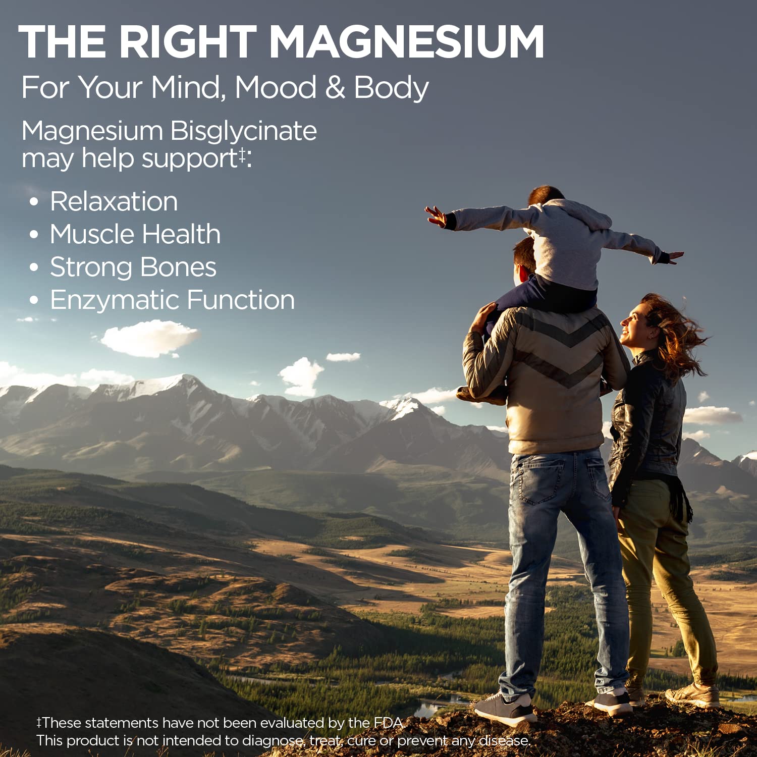 KAL Chelated Magnesium Bisglycinate, Magnesium Supplement for Relaxation, Bone Health, Nerve & Muscle Function Support*, High Absorption, Gentle Digestion, Vegan, Gluten Free, 60 Servings, 180 Tablets - Medaid International
