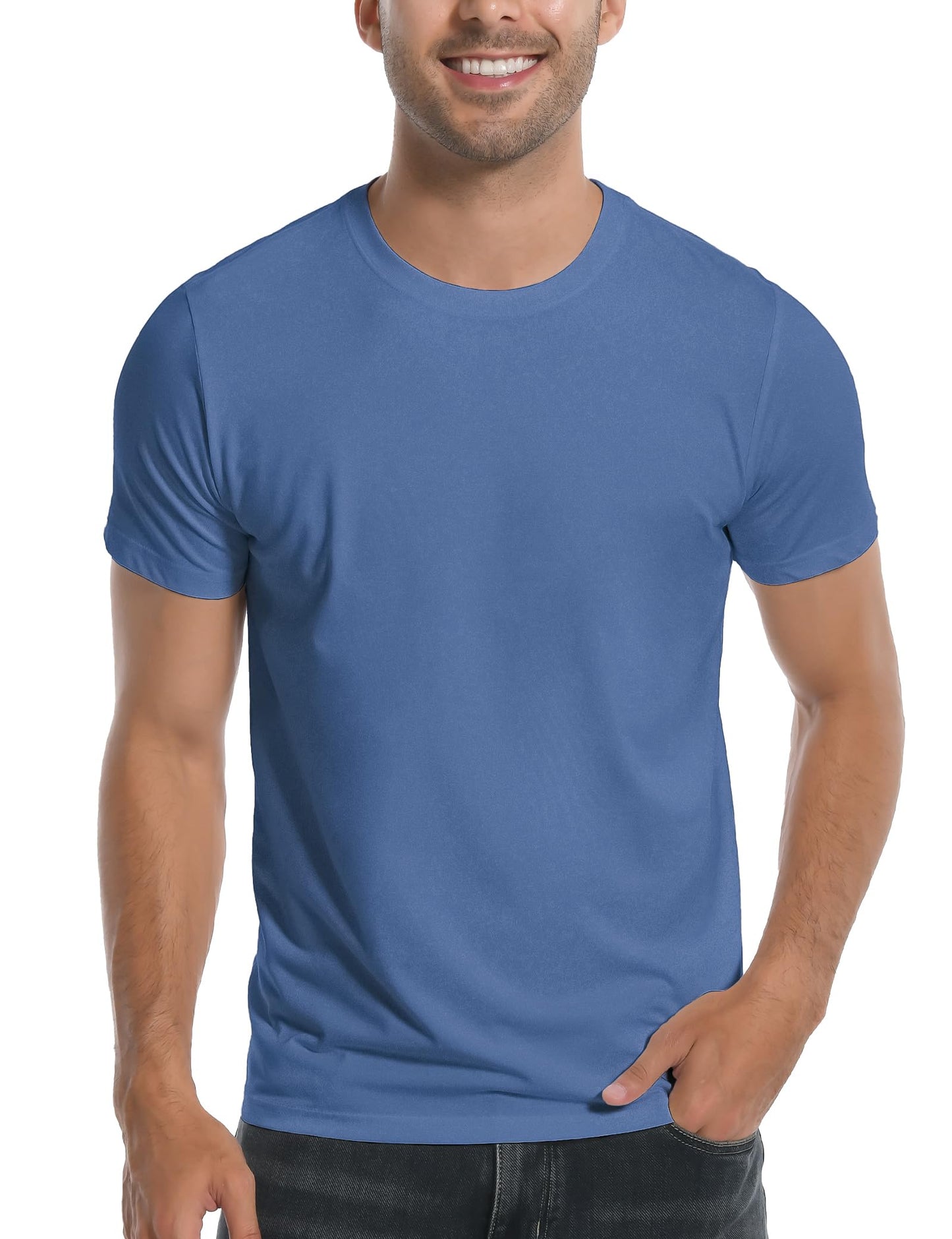 Pioneer Camp Mens Bamboo Viscose T Shirt Ultra Soft White Plain Tshirts for Men Cooling Crew Neck Casual Basic Tee Shirt - Medaid International