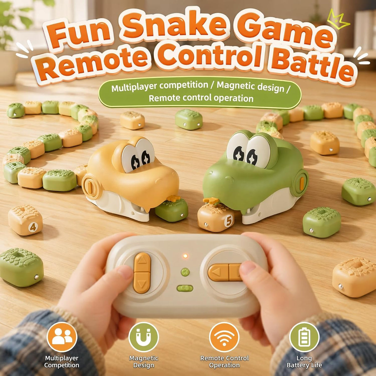 Magnetic Snake Game, Competitive Battle with Remote Control Snake
