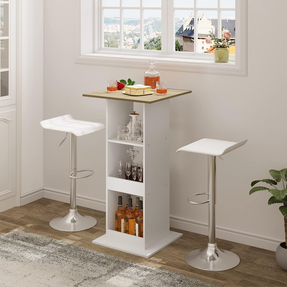 WOLTU Square Bar Table (BT36WHE)