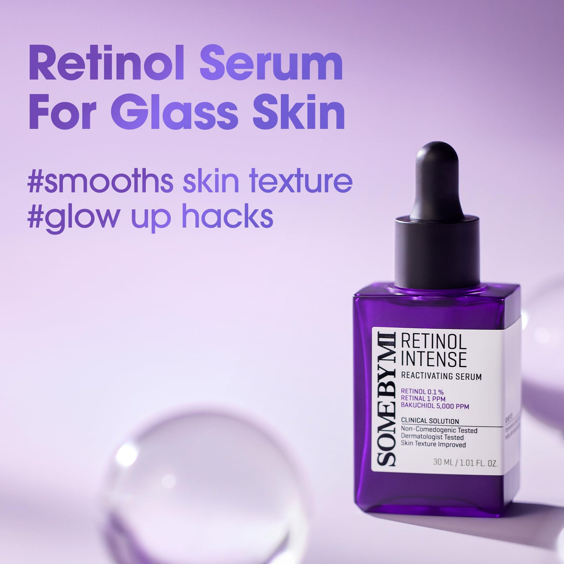 SOME BY MI Retinol Intense Reactivating Serum – 1.01oz, 30ml – Korean Bakuchiol Retinol Serum for Face Firming – Improves Signs of Aging, Minimizes Pore Size & Refines Skin Texture – Korean Skin Care - Medaid International