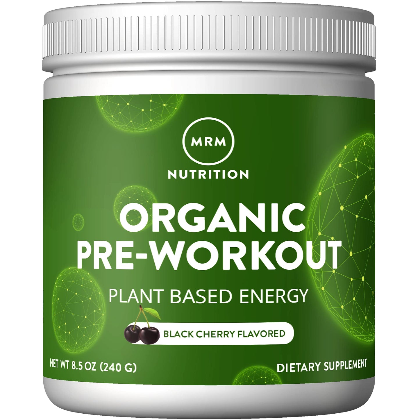 MRM Nutrition Organic Pre-Workout Powder | Black Cherry Flavored | Superfoods + 150mg Natural Caffeine + adaptogens | Clean Energy + Focus| Healthy Blood Flow | Vegan + Non-GMO | 20 Servings - Medaid International