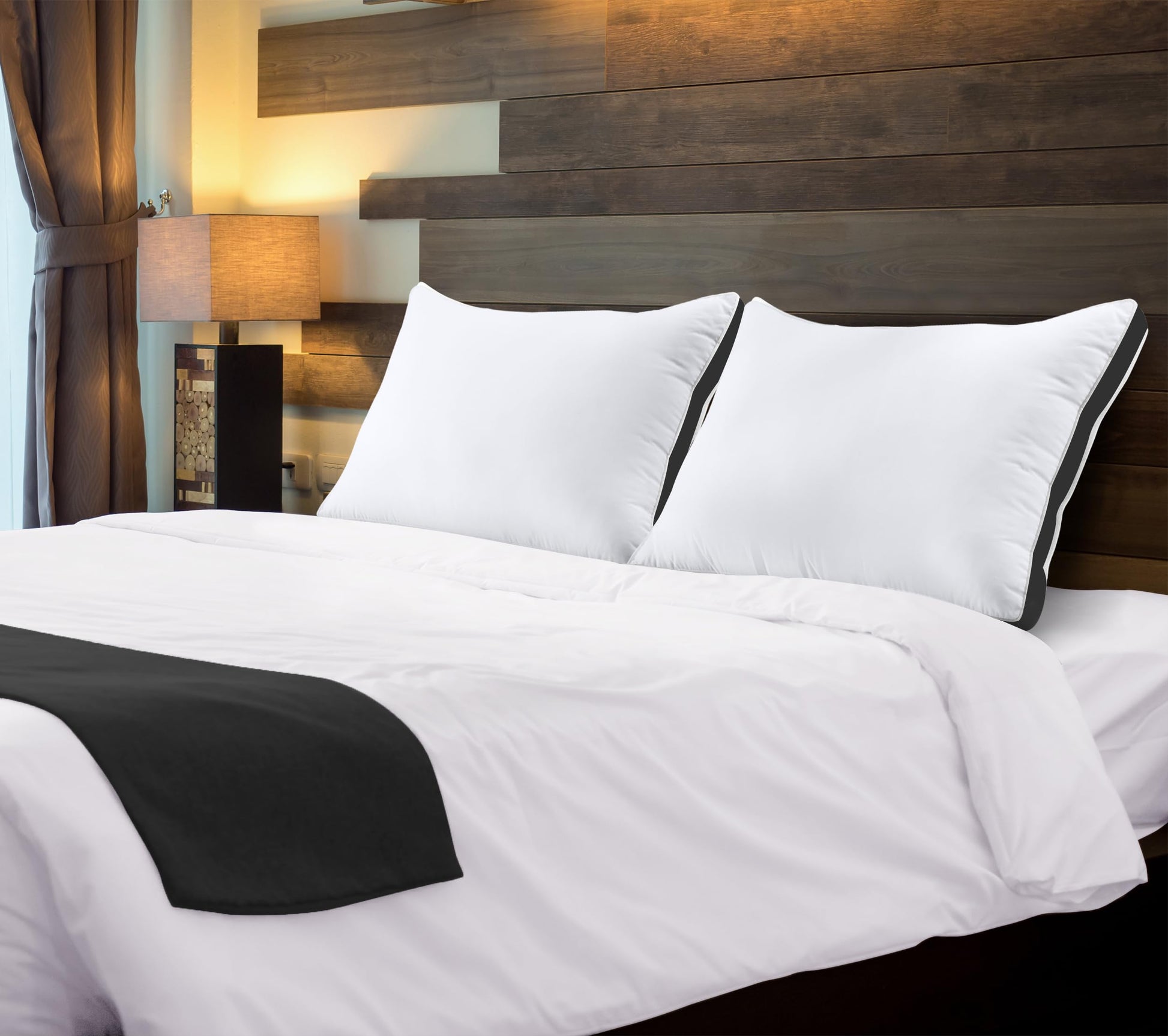 Utopia Bedding Bed Pillows for Sleeping Queen Size (Black), Set of 2, Cooling Hotel Quality, Gusseted Pillow for Back, Stomach or Side Sleepers - Medaid International