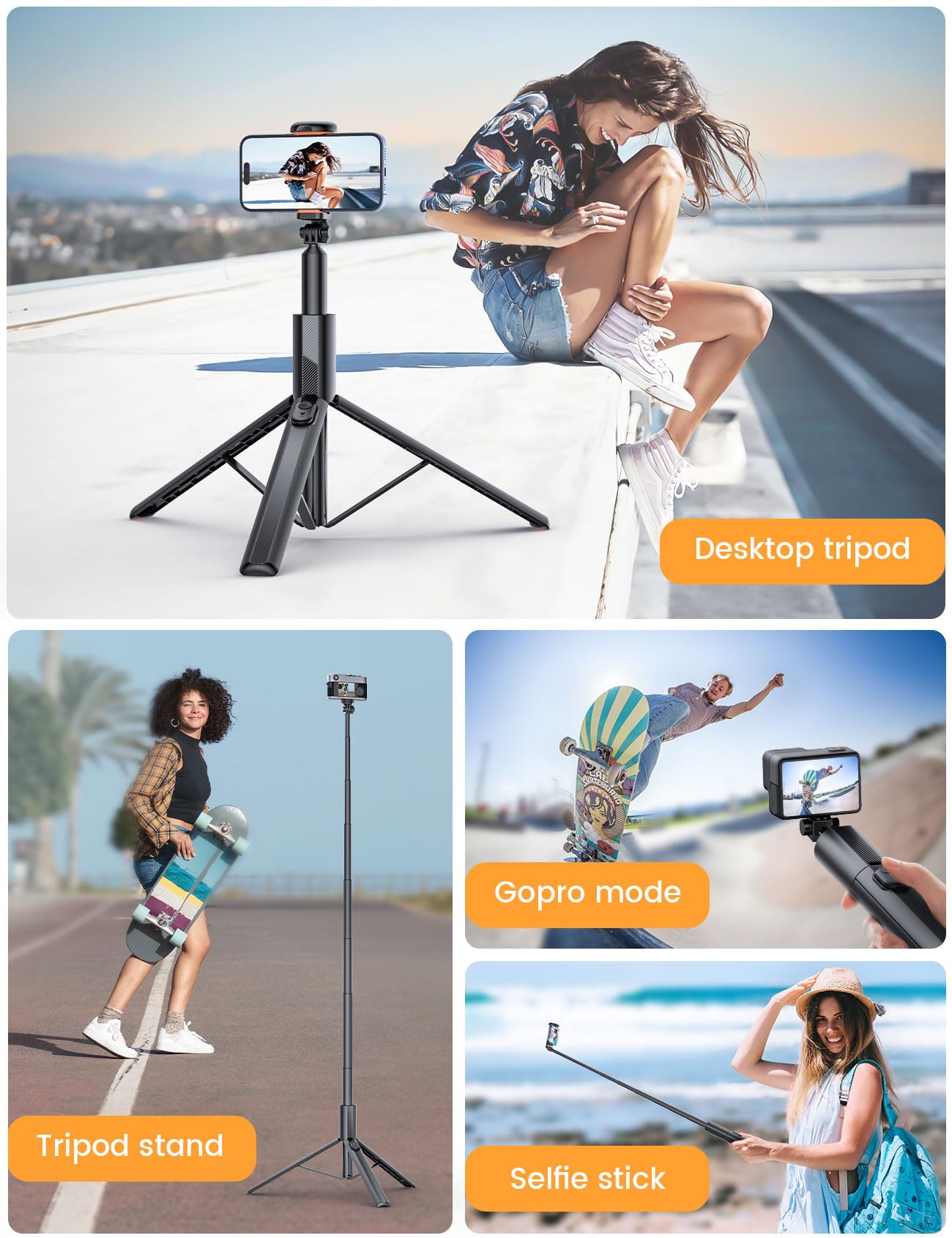 ANXRE 71" Phone Tripod, NT79 Extendable Selfie Stick Professional Video Accessories for Cell Phone＆Camera, Phone Tripod Stand Holder with Remote Compatible with iPhone Android, Camera - Medaid International