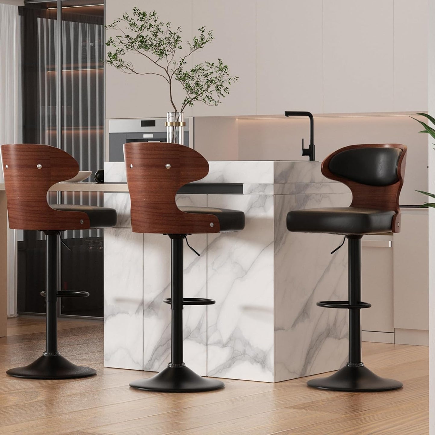 Set of 2 Adjustable Height Bar Stools