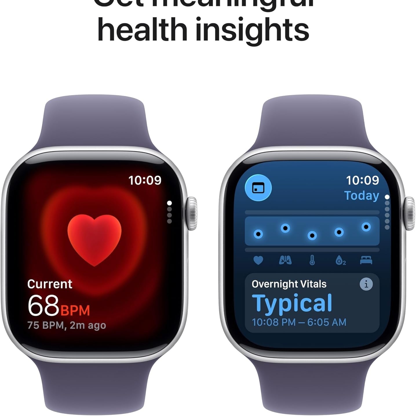 Apple Watch Series 11 GPS 42mm Smartwatch with Silver Aluminium Case with Purple Fog Sport Band S/M. Sleep Score, Fitness Tracker, Health Monitoring, Always-On Display, Water Resistant