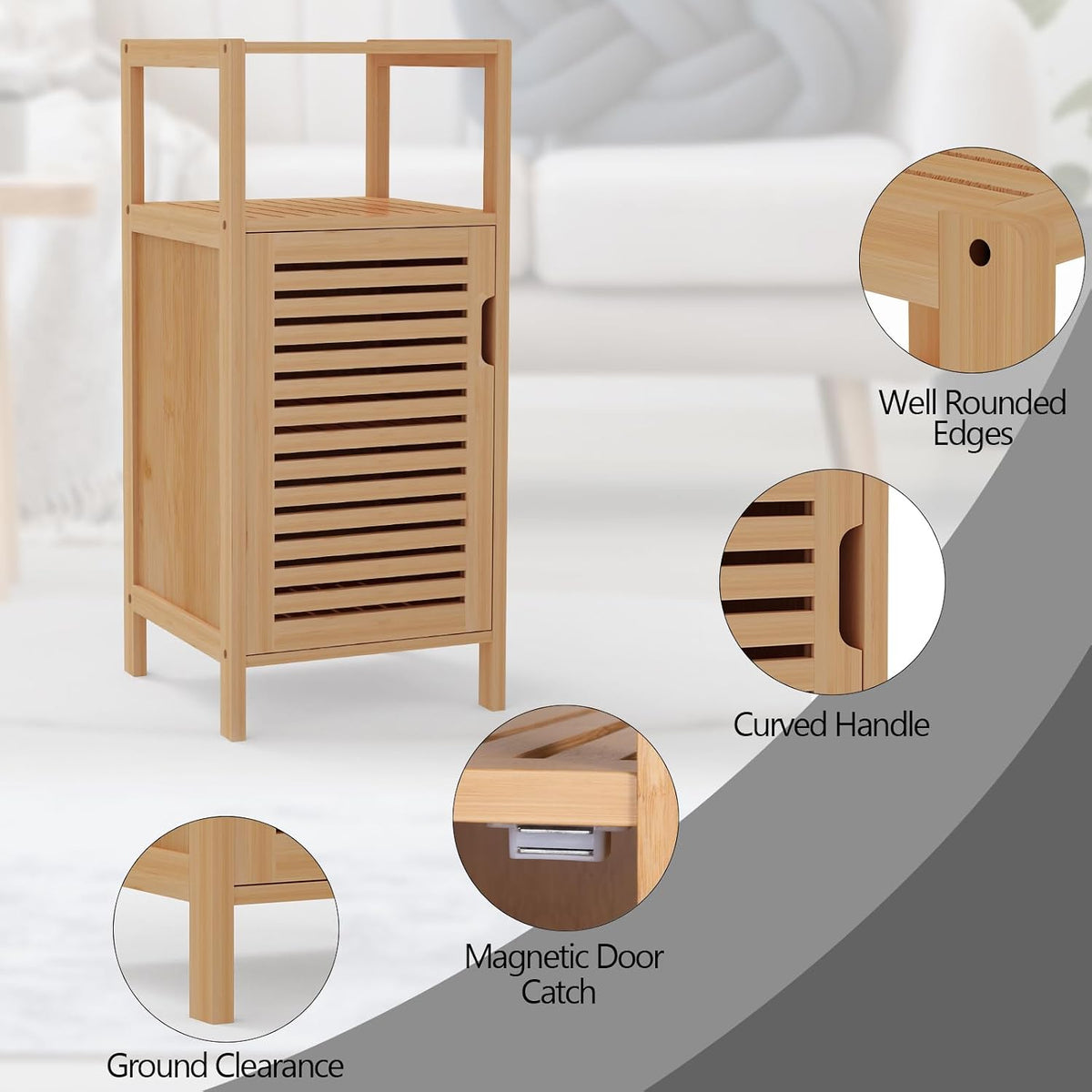 Bamboo Bathroom Storage Cabine