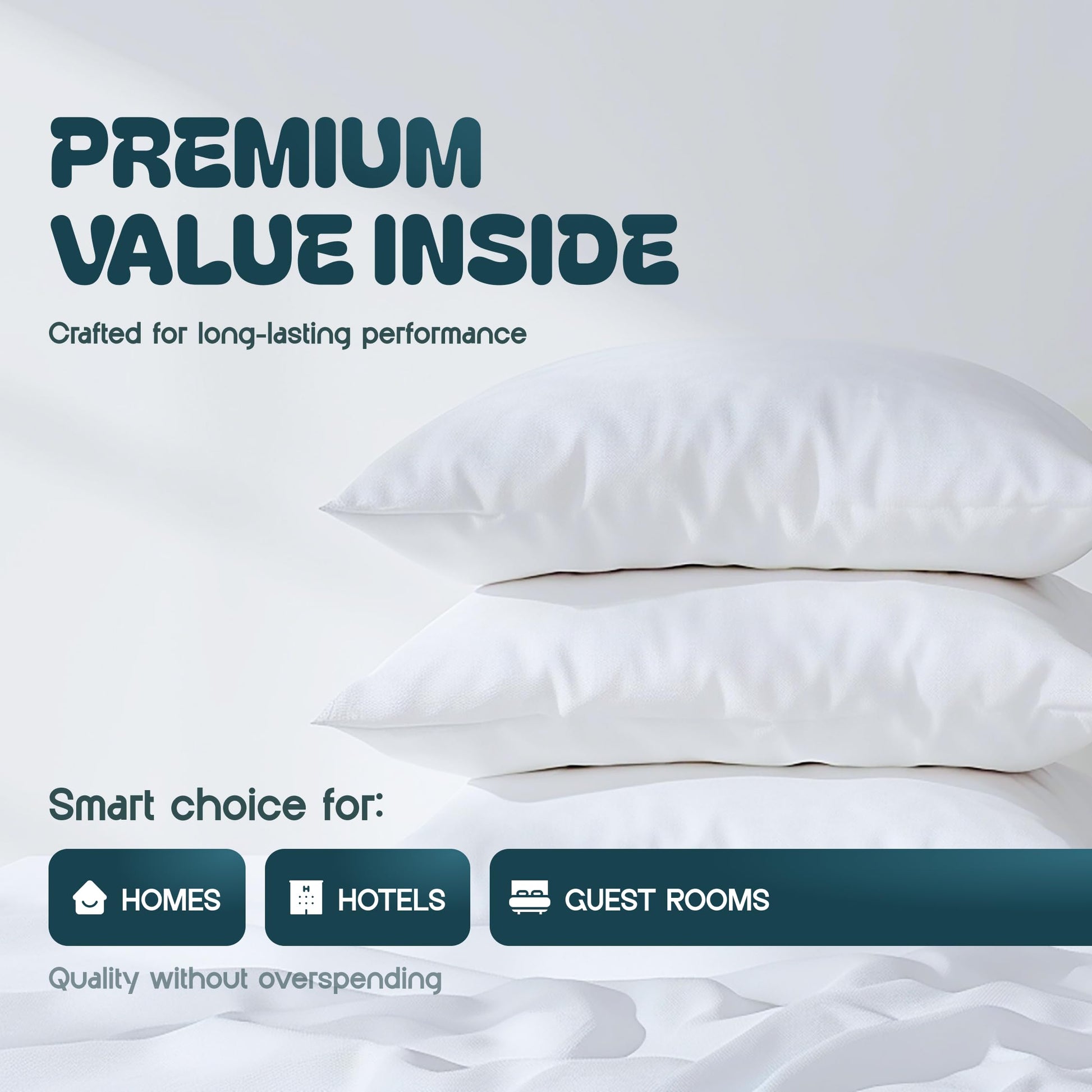 White Classic Luxury Hotel Collection Zippered Style Pillow Cover, 200 Thread Count, Soft Quiet Zippered Pillow Protectors, Standard Size, Set of 2 Pillow Shams - Medaid International