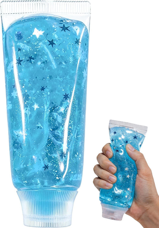Clear Jam Bottle Squishy Toy,Toothpaste Shaped Squishy,Cute Toothpaste Slow Rising Fidget Sensory Toys for Stress Anxiety Relief,Soft Desk Squeeze Toy Birthday Gifts (Random Colour)