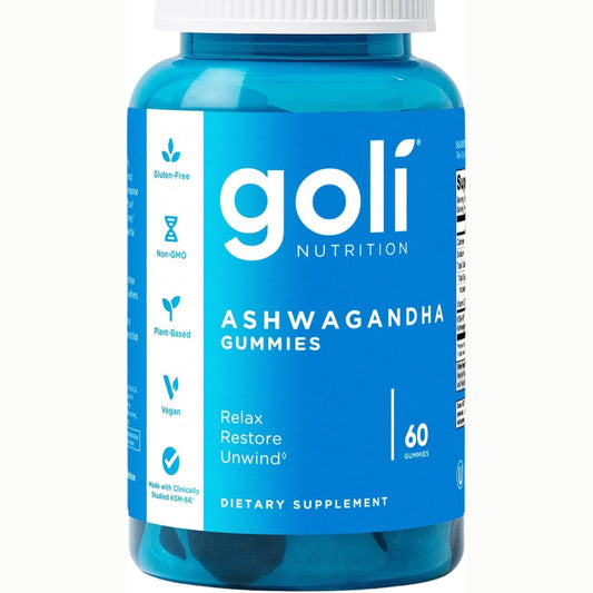Goli Ashwagandha & Vitamin D Gummy - 60 Count - Mixed Berry, KSM-66, Vegan, Plant Based, Non-GMO, Gluten-Free & Gelatin Free Relax. Restore. Unwind,...