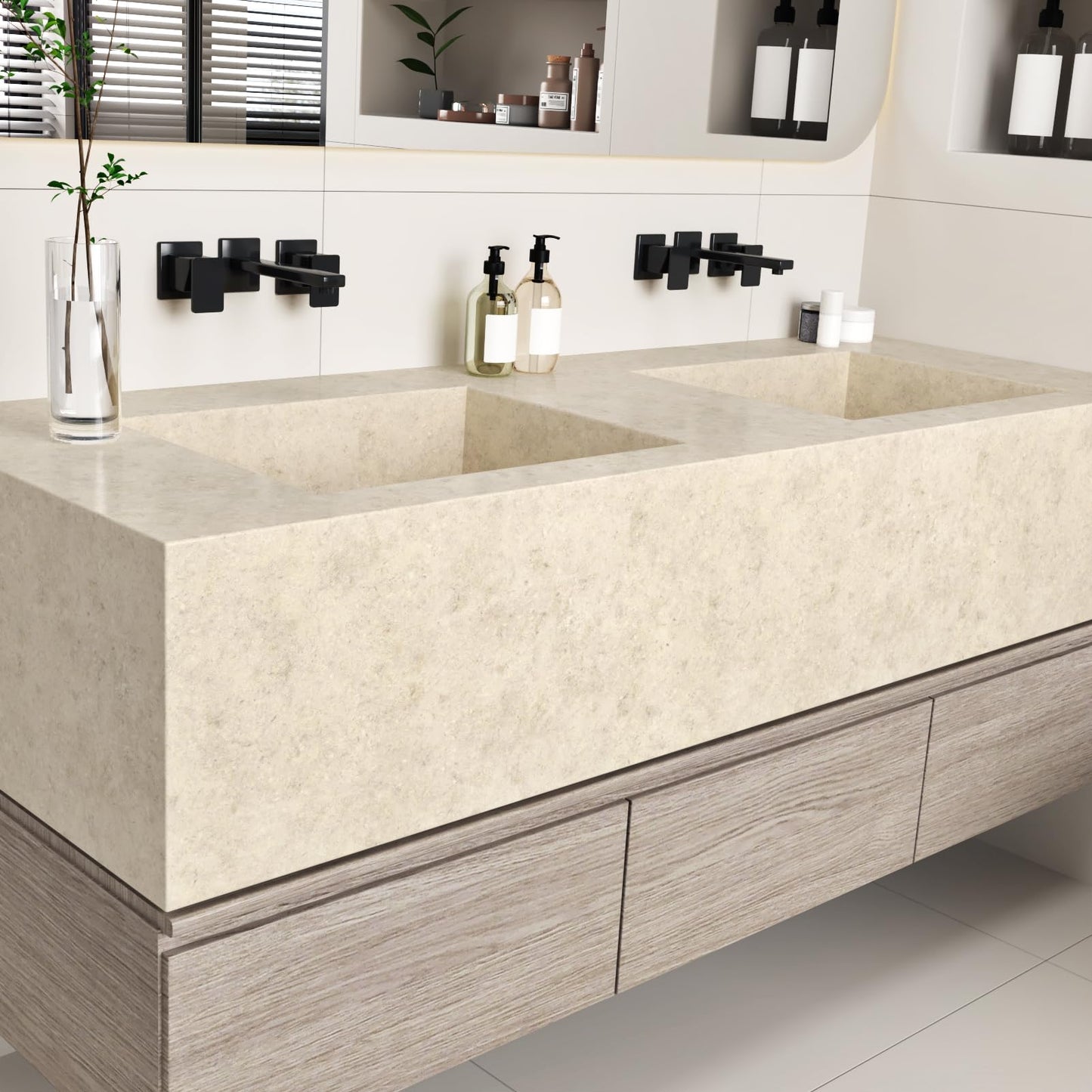 Wallderful Matte Beige Granite Wallpaper Peel and Stick Countertops Marble Contact Paper for Kitchen Bathroom Waterproof Self Adhesive Granite Vinyl Countertop Covers Backsplash Walls Film 15.75"x78" - Medaid International