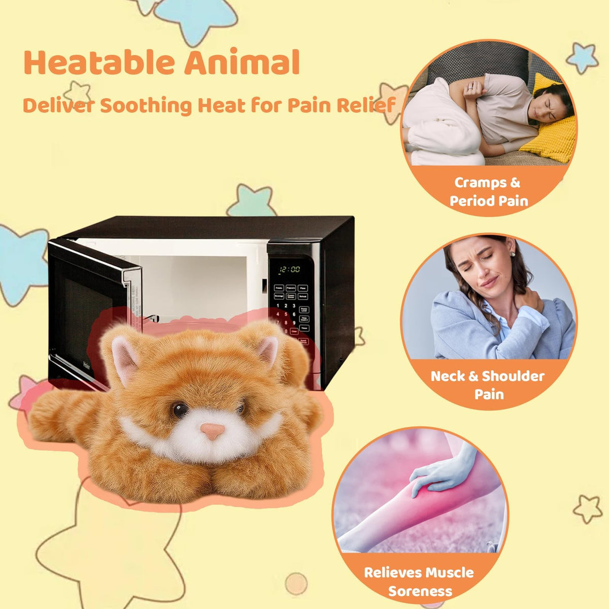 KASTWAVE Cat Plush - Soft Realistic Tabby Cat Teddy, Weighted Stuffed Animal Toy for Stress Comfort, Therapeutic Gift for Cat Lovers (18cm)