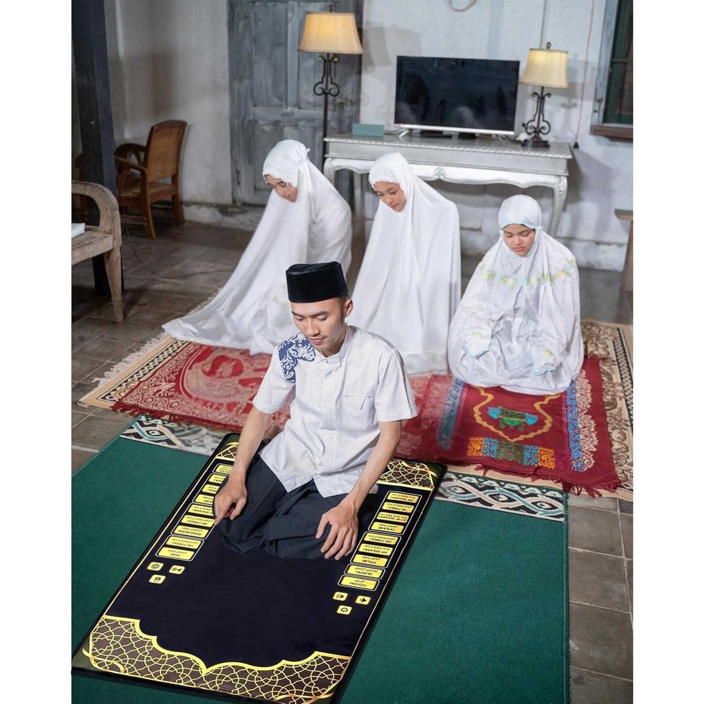 EZDAL Smart Interactive Prayer Mat V3 – Touch Sensor Quran Recitations Multilingual Portable Foldable Salah Mat - Islamic Audio Prayer Rug for Kids Women Men & Adults - Medaid International