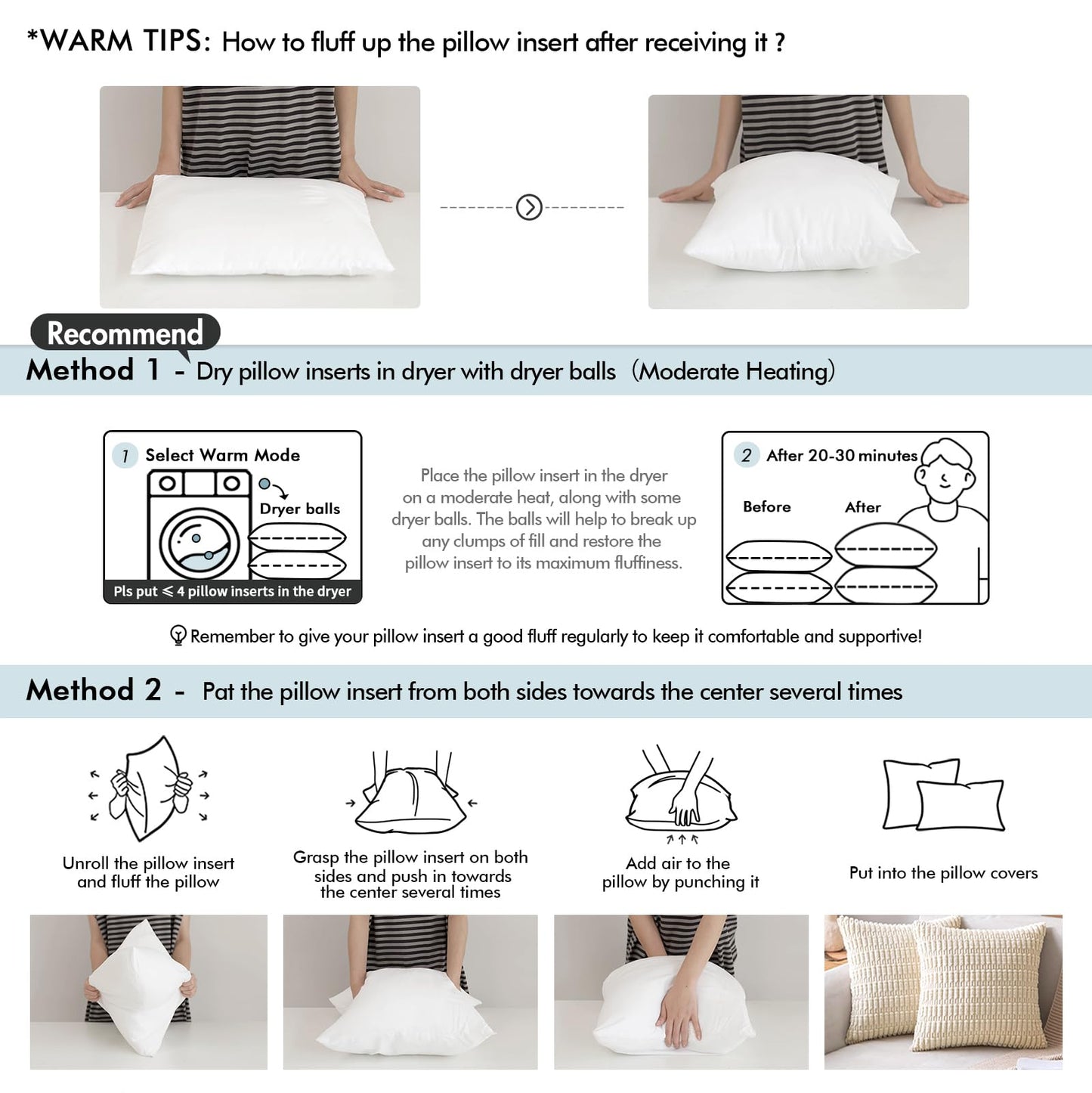 MIULEE Pack of 2 18x18 Outdoor Pillow Inserts, Outdoor Throw Pillows Water-Resistant Decorative Premium Square Pillow Stuffer Sham for Porch Swing Couch Sofa Cushion Patio Furniture - Medaid International