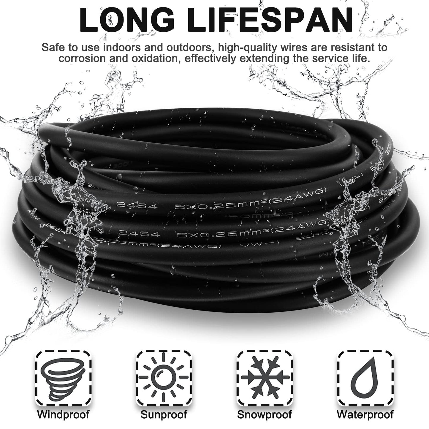 Lonlonty M12 Connector Aviation Sensor Cable - Female 8 Pin Straight 6.5Ft/2M Aviation Socket Waterproof Electrical Cable for Industrial Automation Control,Fieldbus Module,Device Network - Medaid International
