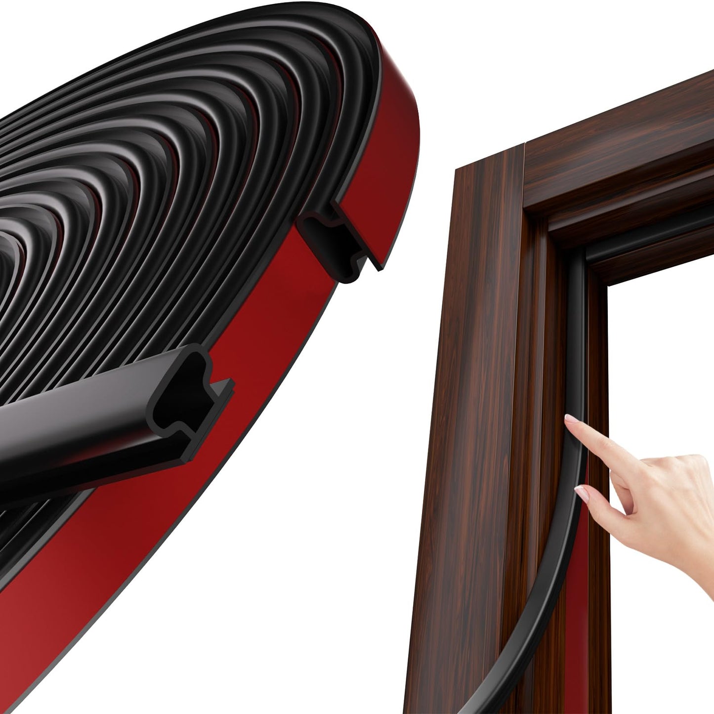 Rubber Door Stripping Seal Strip + Soundproofing شريط مطاطي عازل للصوت + مانع للتسرب
