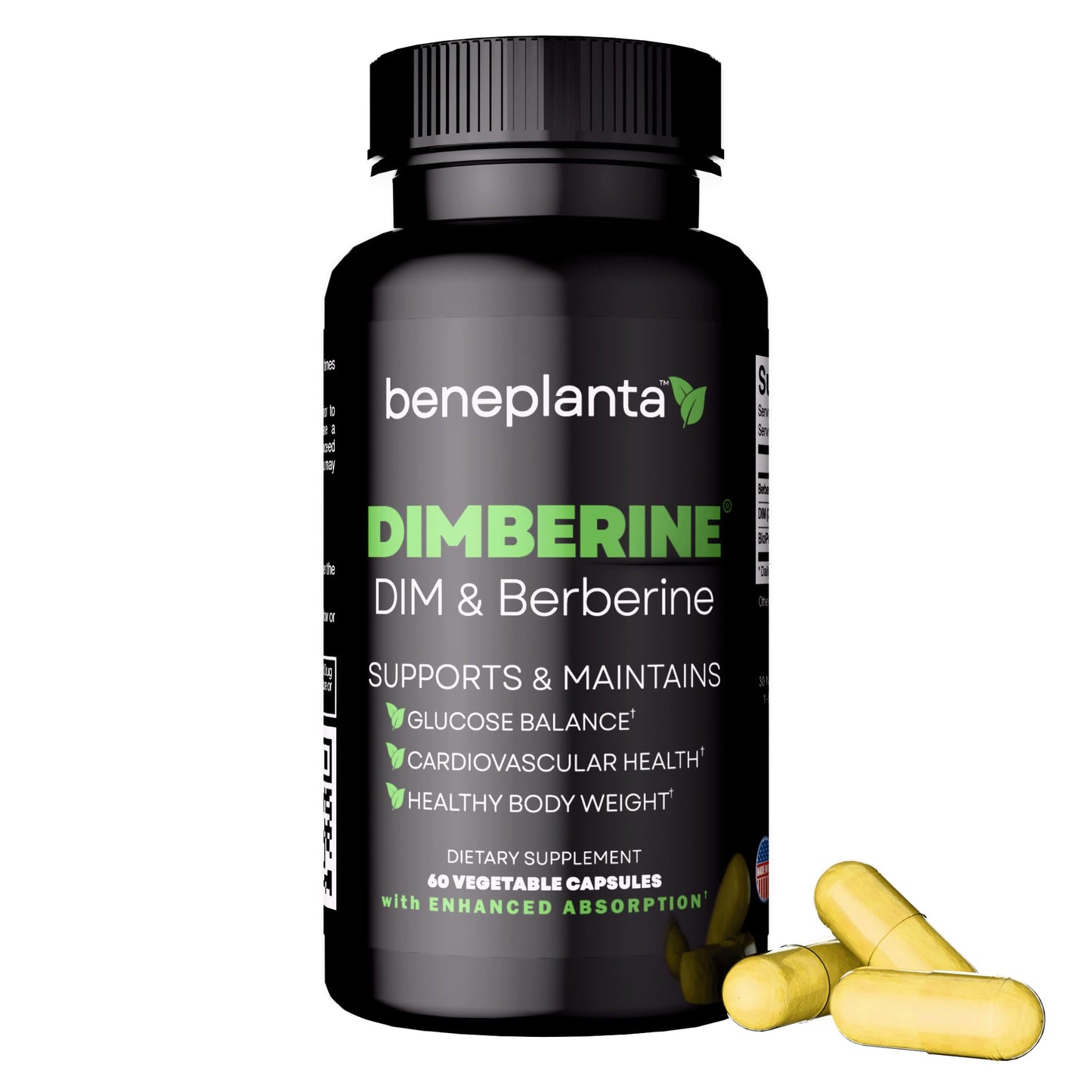 Dimberine - DIM & Berberine, High Purity Enhanced Absorption Formula - 60 Capsules - Medaid International