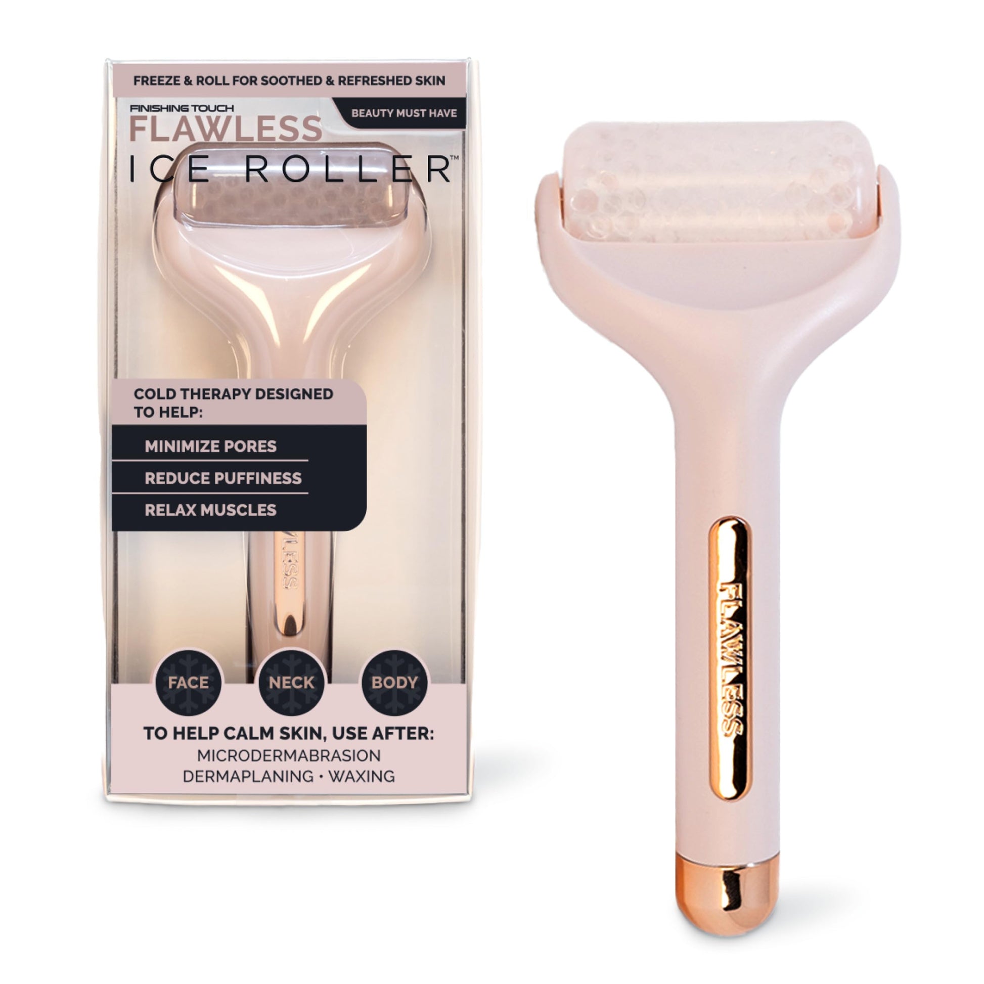 Finishing Touch Flawless Facial Massage Ice Roller, 1 Count (Pack of 1) - Medaid International