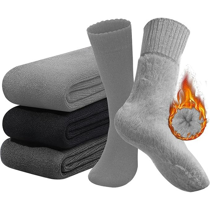 BananaHome 3 pcs Super Thick Wool Socks Men's Winter Fleece Socks-Autumn and Winter Supe Thickened Solid - Medaid International