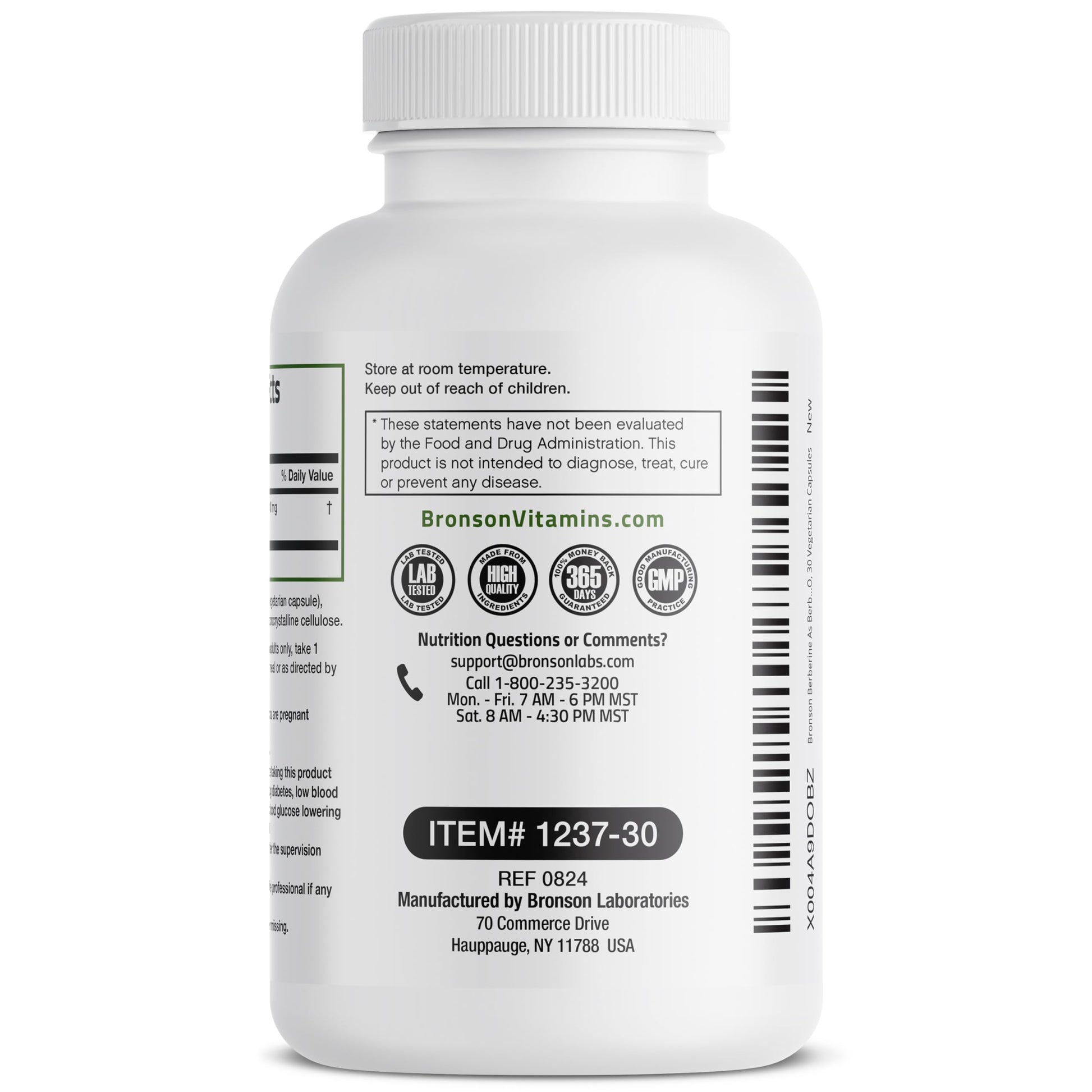 Bronson Berberine As Berberine HCI Berberis Aristata 500mg Per Vegetarian Capsule Non-GMO, 30 Vegetarian Capsules - Medaid International