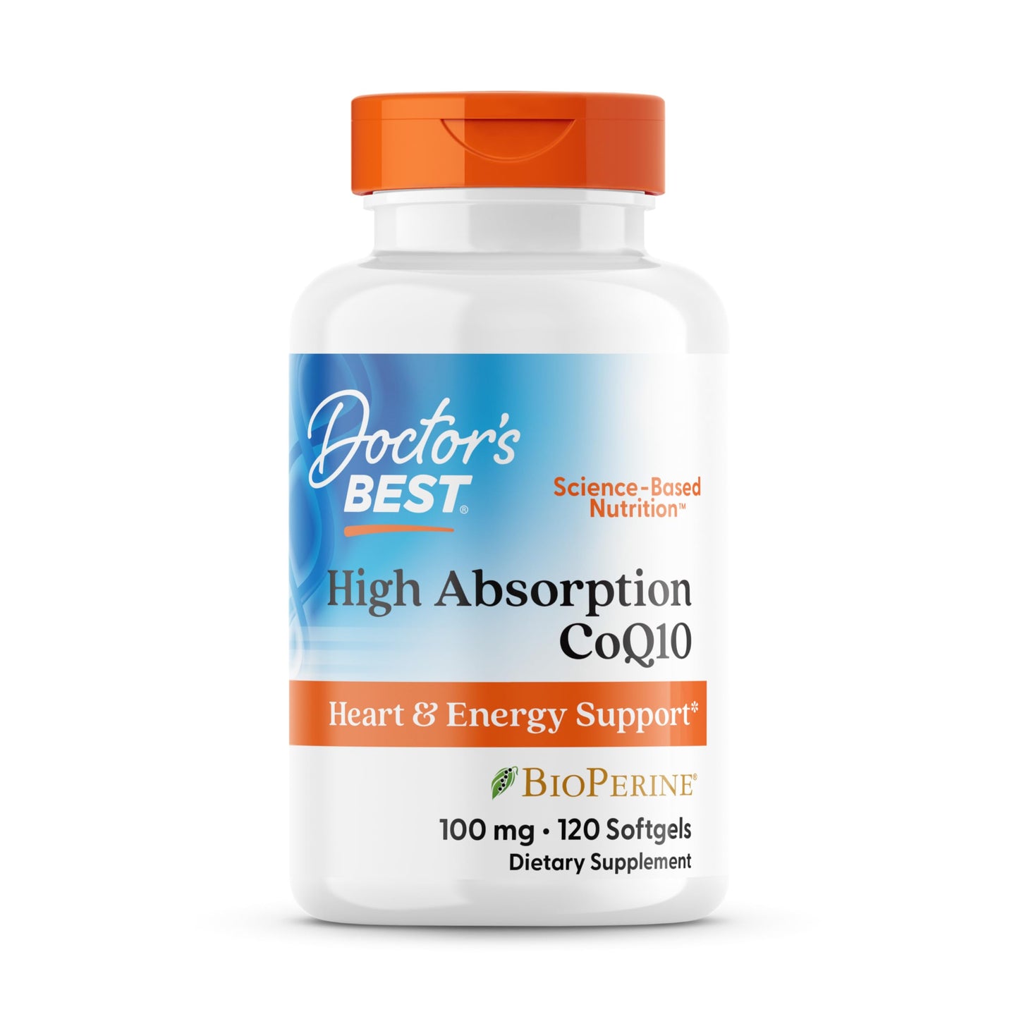 Doctor's Best High Absorption CoQ10 with BioPerine, Gluten Free, Naturally Fermented, Heart Health, Energy Production, 100 mg, 120 Count - Medaid International