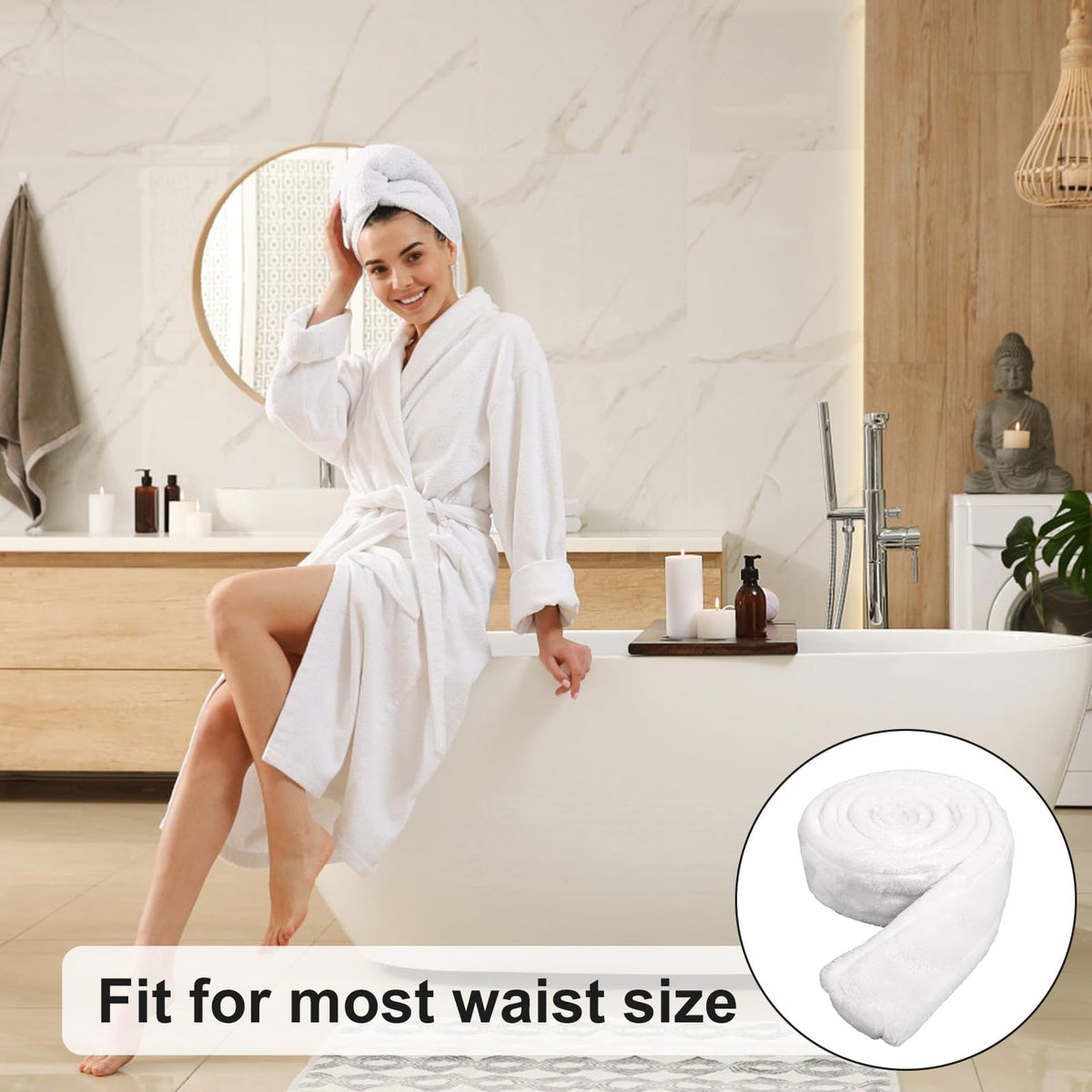 KASTWAVE Robe Belt, Soft Flannel Robe Tie Replacement Bathrobe Belt for Men Women