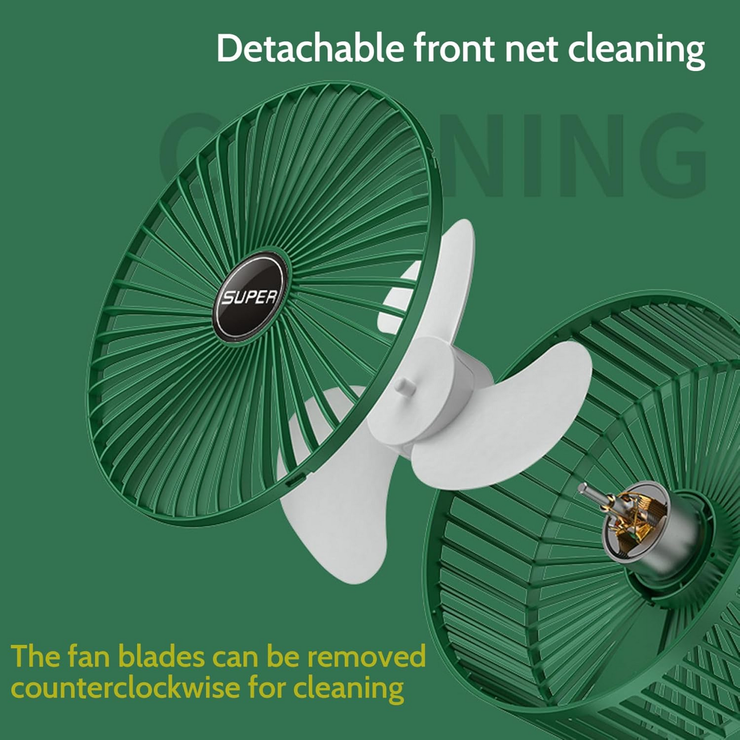 Foldable Desk Fan 3 Speeds, 180° Tilt Adjustable Rechargeable Fan with Low Noise & Long Battery Life - Medaid International