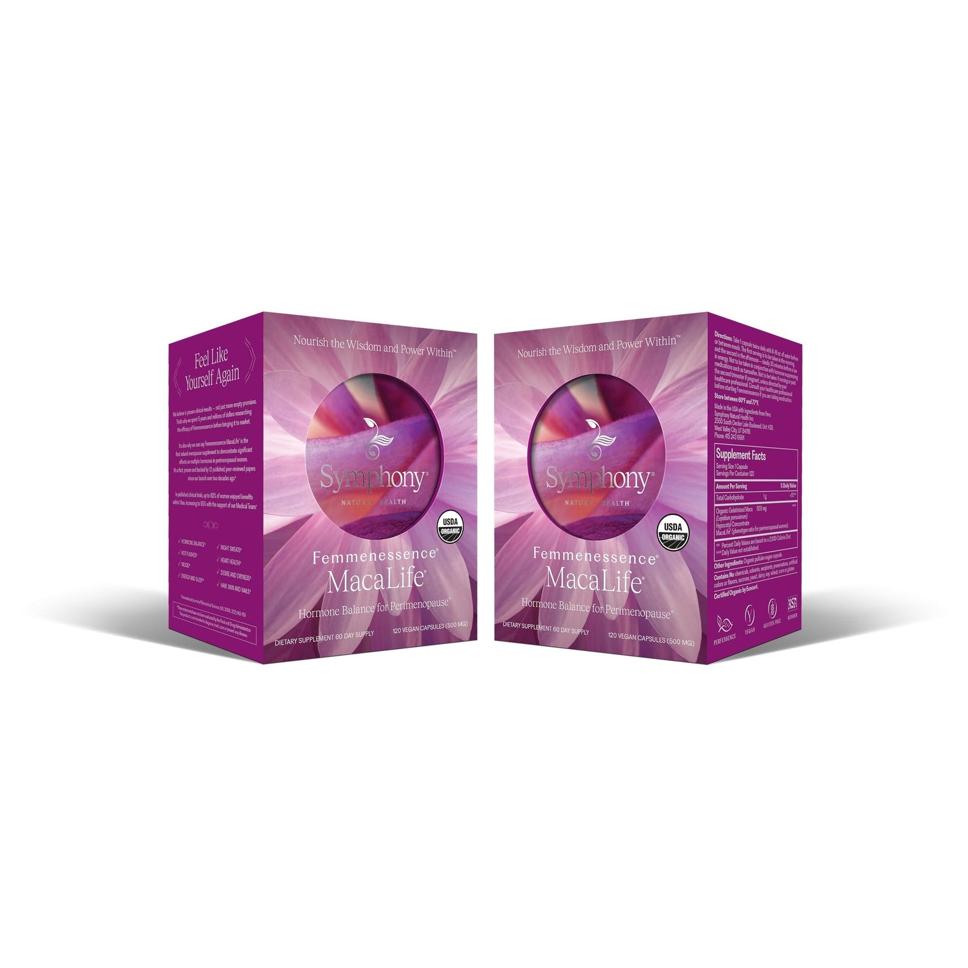 Femmenessence® MacaLife® – Clinically Proven Perimenopausal Supplement for Natural Hormone Balance, Symptom Relief, Heart & Mood Support, Without Added Hormones (240 Capsules, 120 Day Supply) - Medaid International