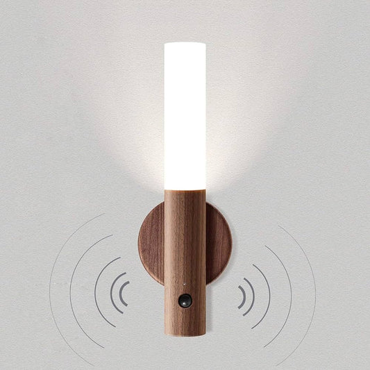 Wooden LED Motion Sensing Wall Lamp مصباح جداري خشبي بحساس حركة