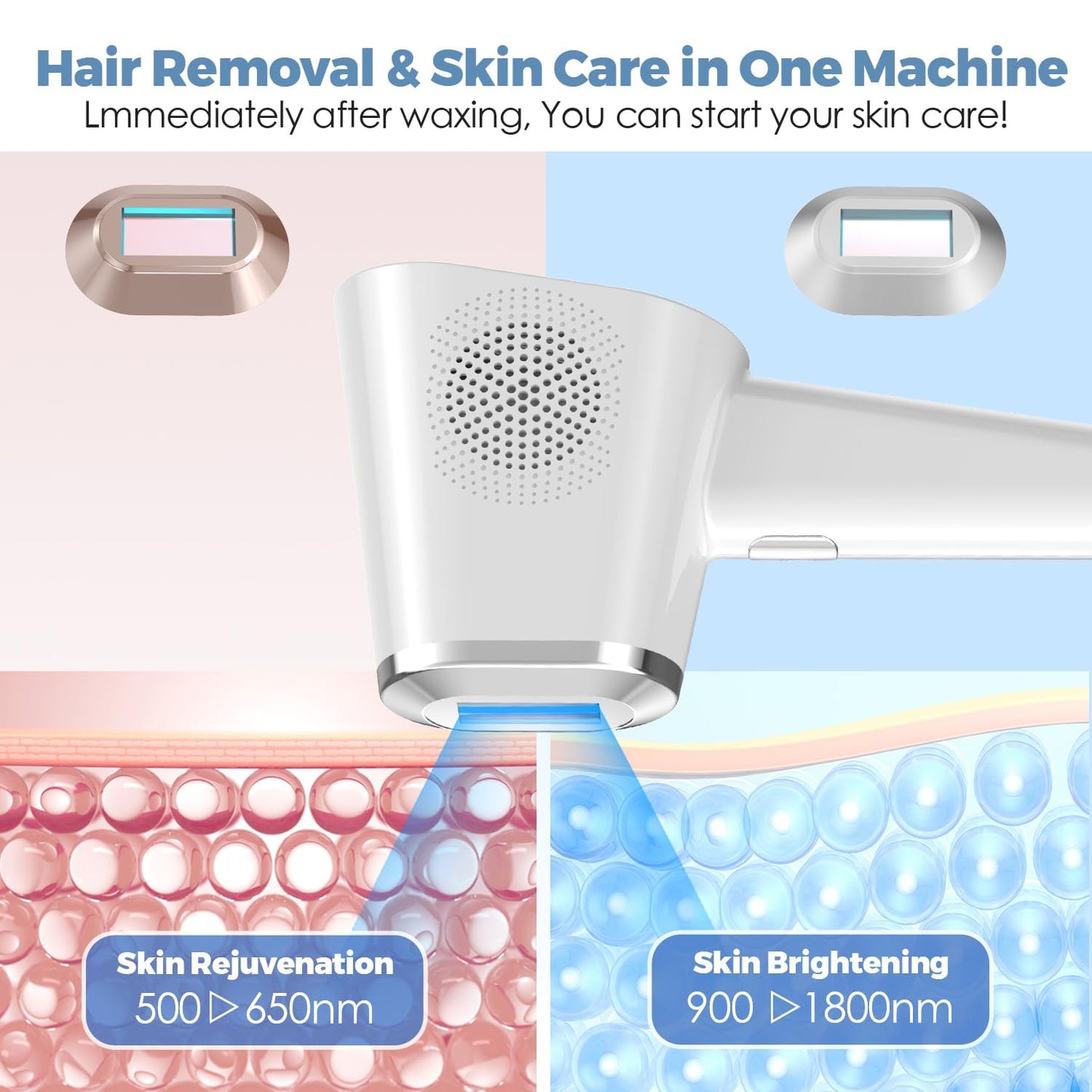 OPT Laser Hair Removal For Women And Men, At-Home Laser Hair Removal with Ice Cooling,IPL Laser Hair Removel with 999999 Flashes, Hair Removal Device for Face Leg Armpit Arm Bikini Line, Max 25J - Medaid International