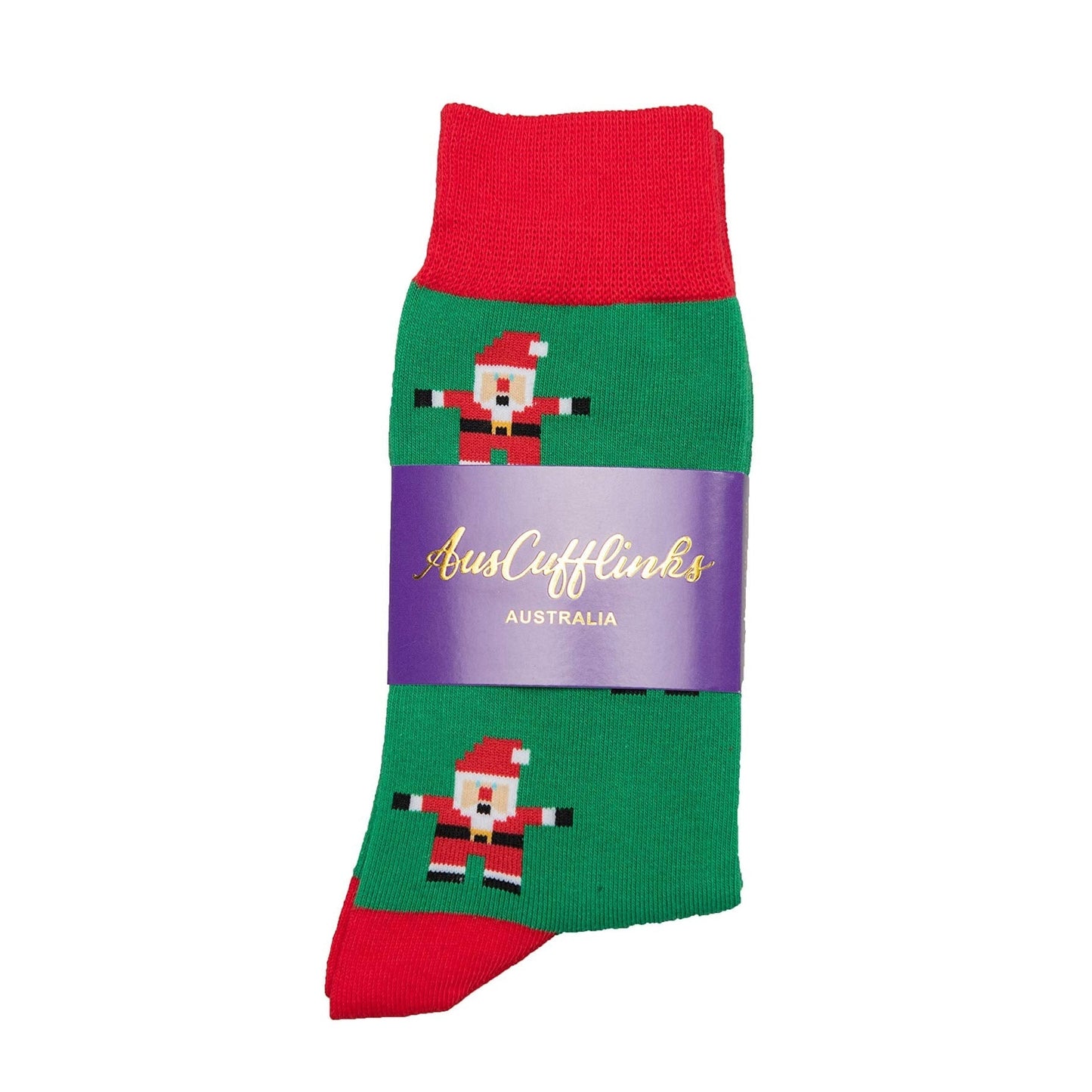 AUSCUFFLINKS Santa Christmas Socks For Him | Santa Claus Fun Socks Gift for Men | Happy Gift Socks Xmas Present for Dad | Socks for Mum (Santa) - Medaid International