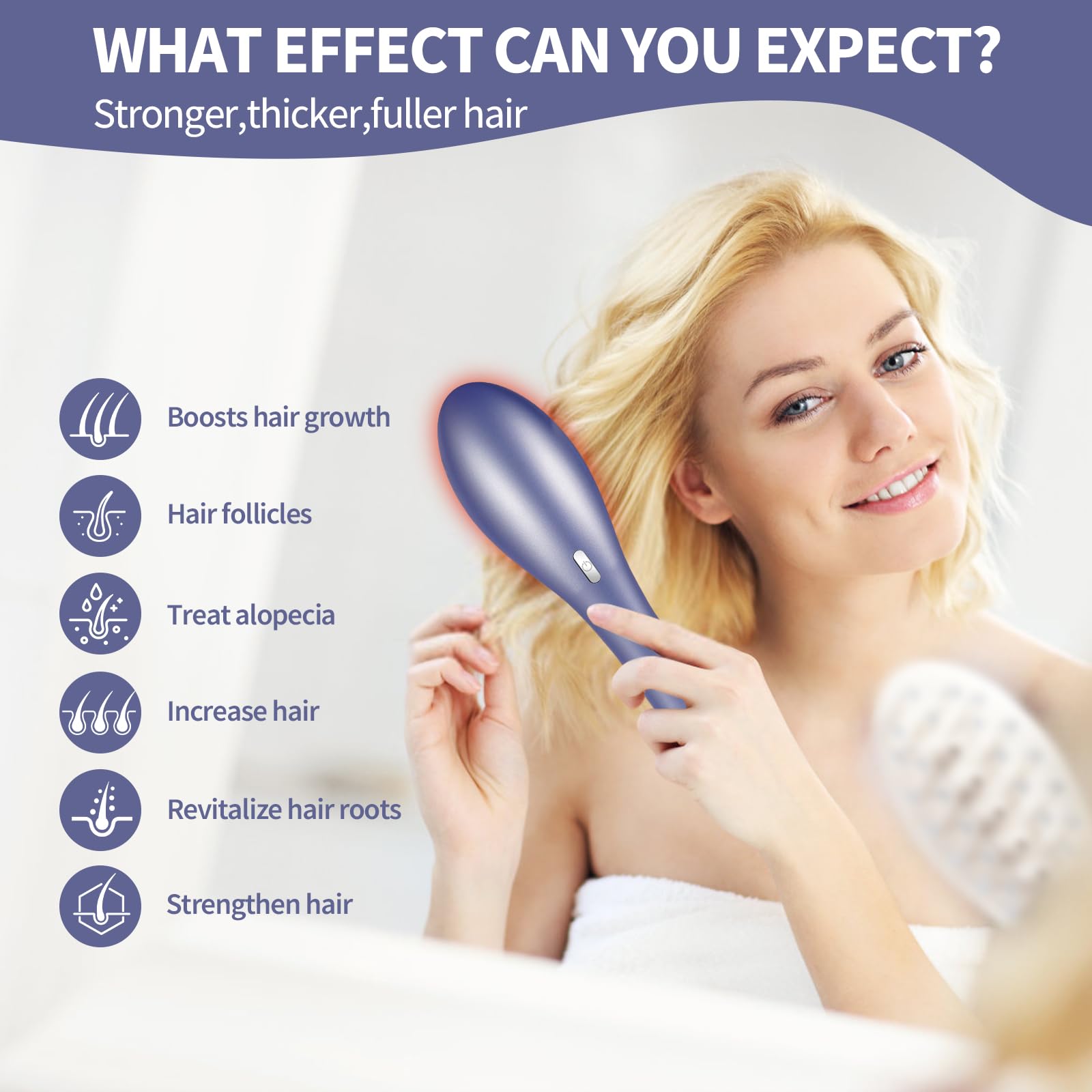 NNUSHK Laser Therapy Hair Growth Comb,Laser Hair Growth Device Electric Scalp Massager, Promote in Women and Men - Medaid International