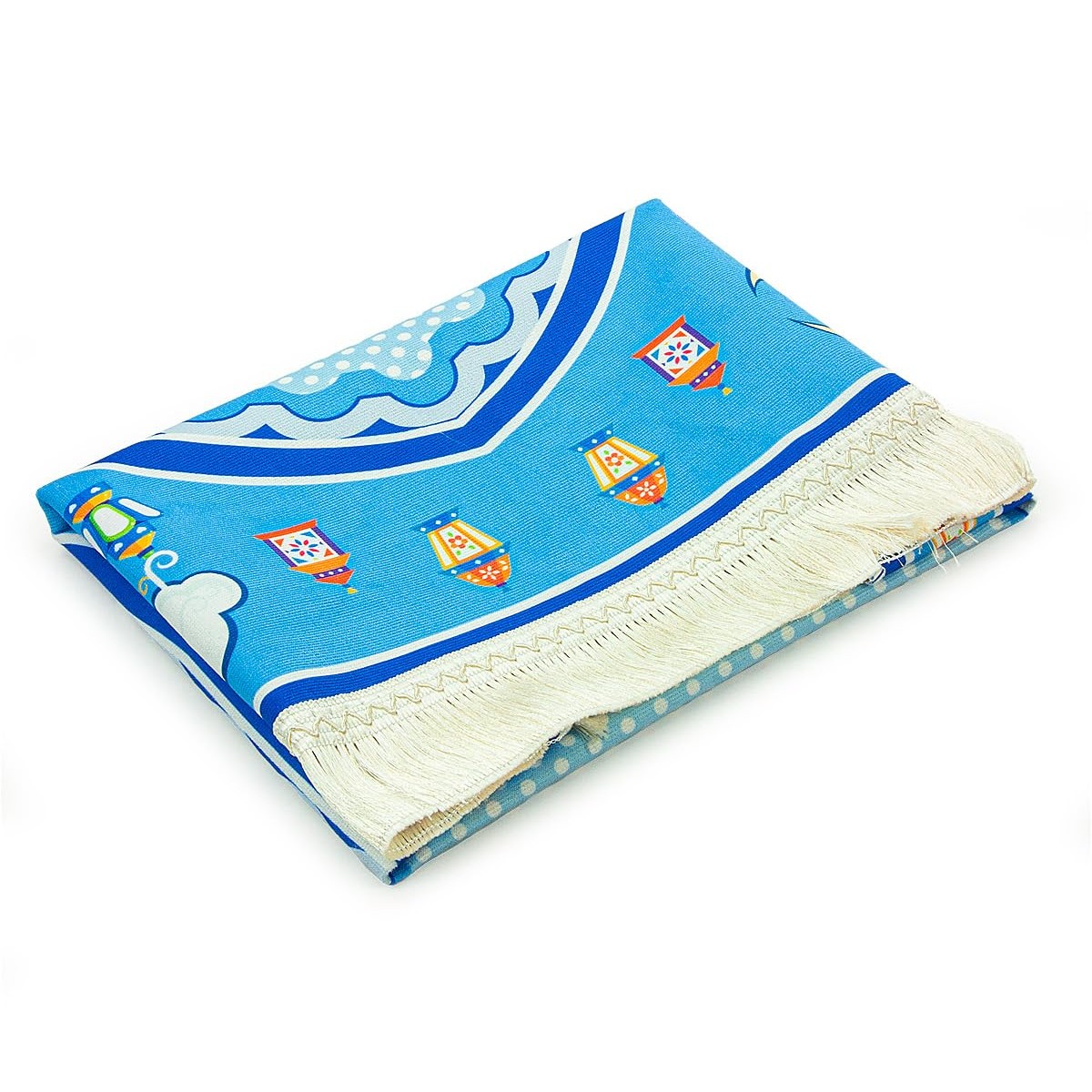 ihvan online, Muslim Prayer Rug for Kid, Islamic Gifts Praying Mat for Kids, Kids Prayer Mat, Design Janamaz Sajadah, Soft Salah Mats Carpet for Kid, Travel Praying Rug, Patterned Blue-2 - Medaid International