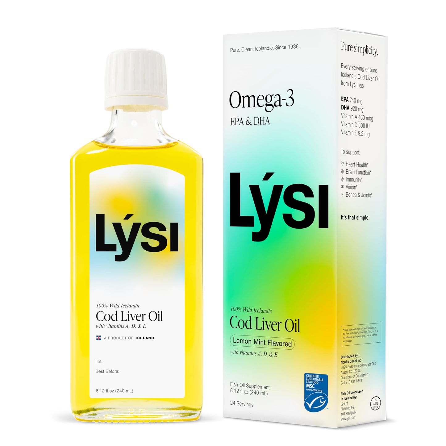 Lysi, Fish Oil Cod Liver Mint and Lemon, 8.12 Fl Oz - Medaid International