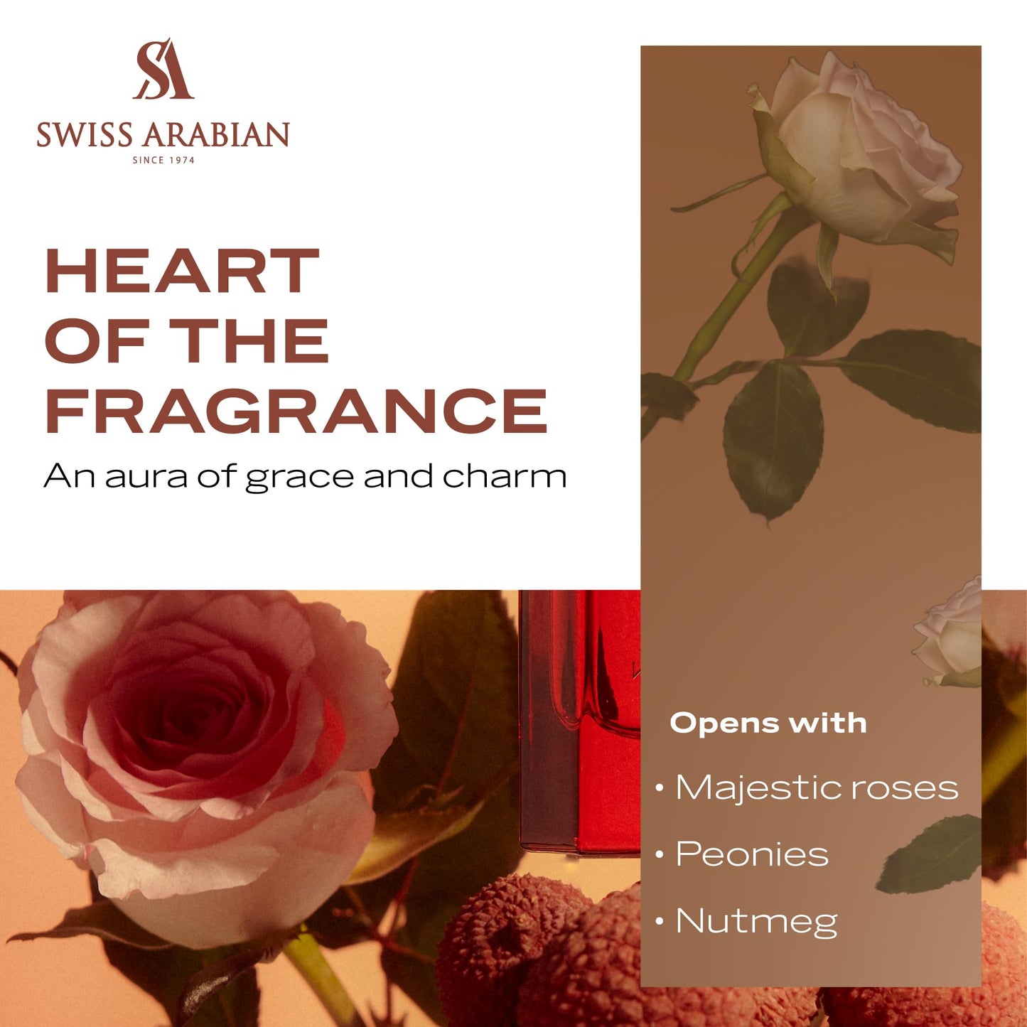 Swiss Arabian Rose 01 - Luxury Products From Dubai - Long Lasting, Addictive Personal EDP Spray Fragrance - Seductive Signature Aroma - 1.7 Oz - Medaid International