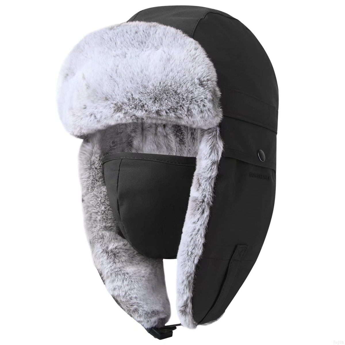 Winter Trapper Hat with Ear Flap Chin Strap and Removable Windproof Mask, KASTWAVE Unisex Warm Faux Fur Hunting Outdoor Hat