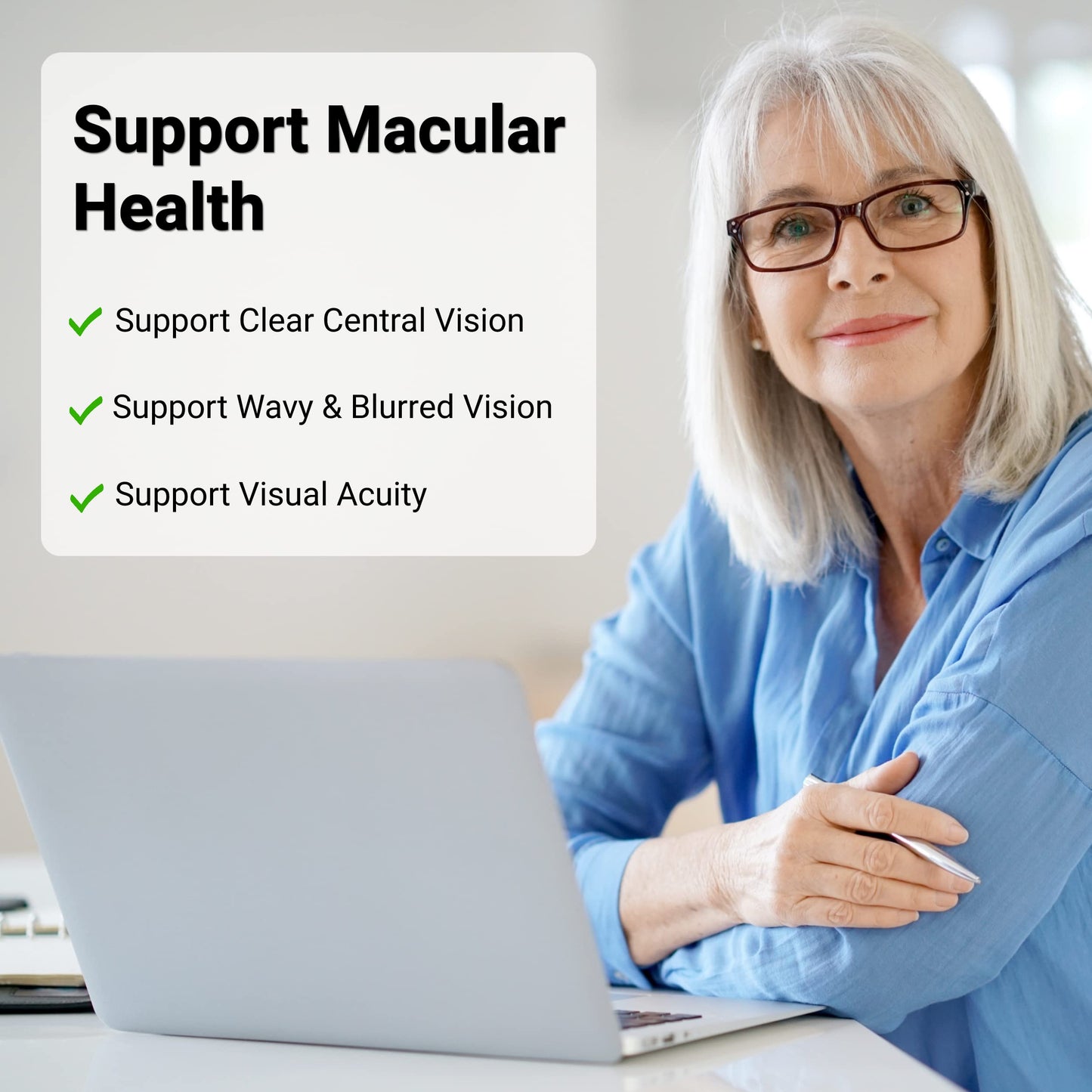 UpNourish AREDS 2+ - Advanced Eye Vitamin Supplement for Macular Health and Dry Eye - Lutein, Zeaxanthin, Saffron, Astaxanthin & DHA - Supports Eye Strain, Pressure, Night Vision - 120 softgels - Medaid International