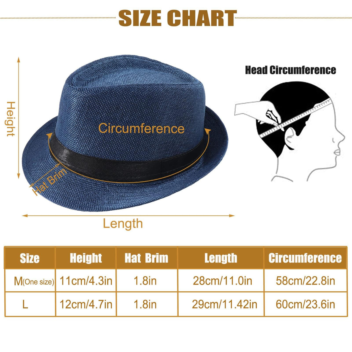 TERRIFI 5-Pack Short Brim Fedora Hats, Classic Summer Beach Sun Hat Panama Caps for Men and Women