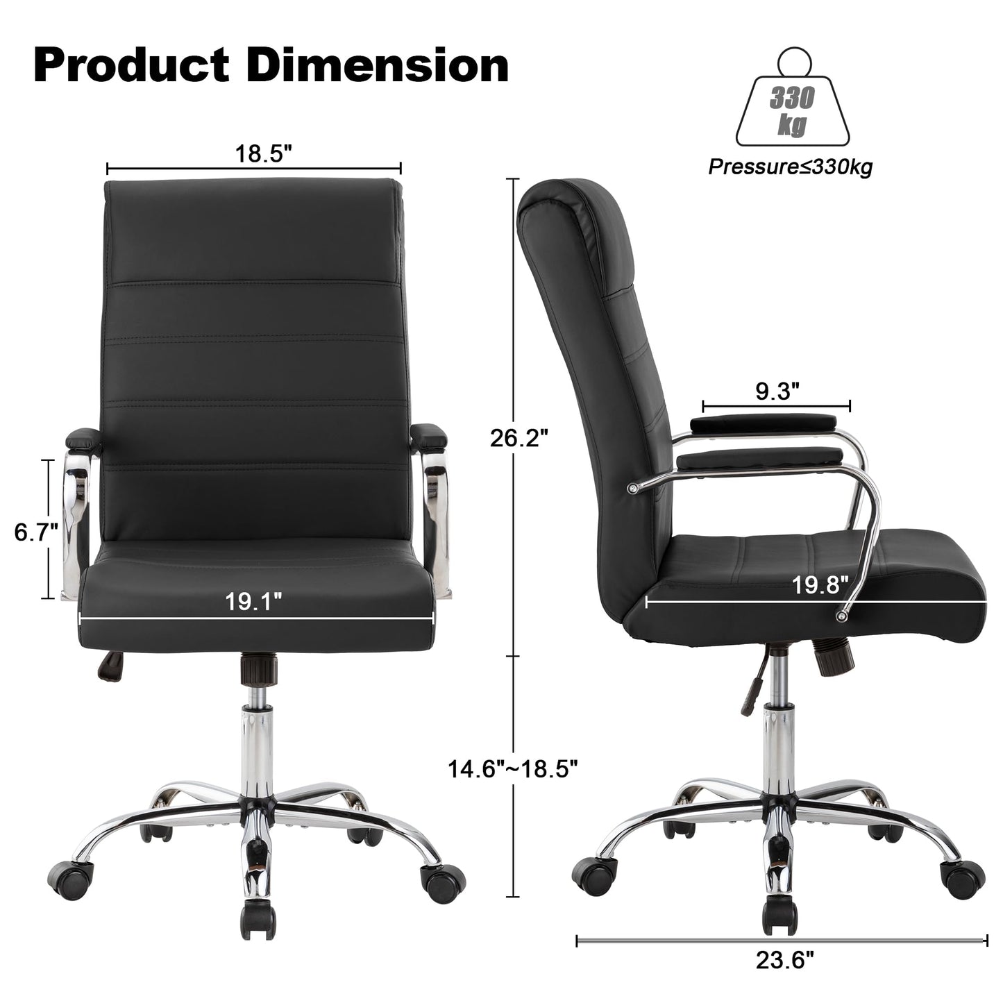 BOWTHY Office Desk Chair,Modern Leather Conference Room Chairs,High Back Ergonomic Home ofiice Chair,Adjustable Height Swivel Executive Computer Chair with Padded Seat and Armrest - Medaid International