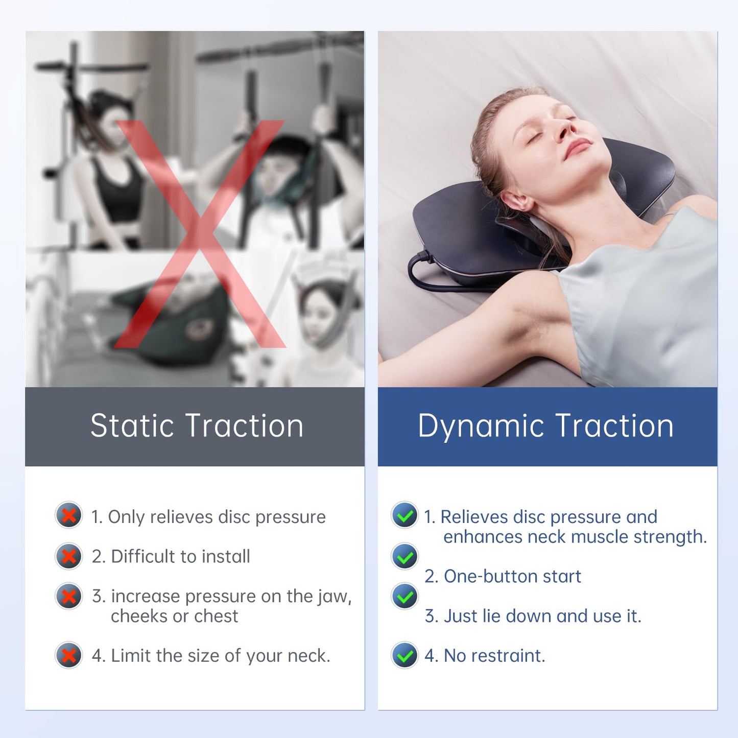 Multi-Functional Cervical Traction Device, Electric Neck Stretcher with Dynamic Neck Stretching, 3 Modes Electrotherapy and Hyperthermia to Relieve Neck Pain, 104 to 122℉(40 to 50℃), Easy to Use - Medaid International