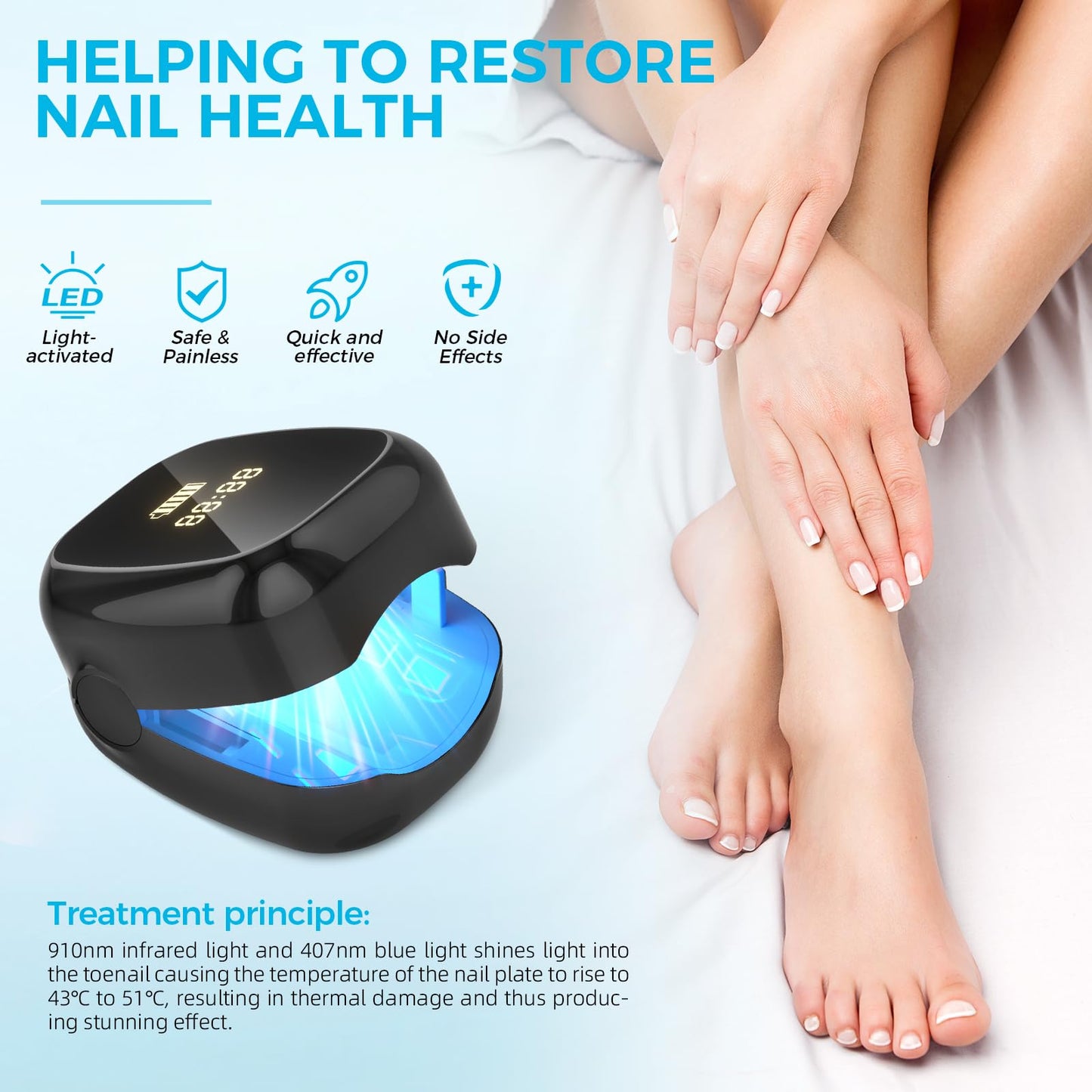 Nail Fungus Laser Treatment LED Light Device-Nail Fungus Light Device,Nail Fungus Cleaning Laser Device-Effective Rechargeable Nail Fungus Remover - Medaid International