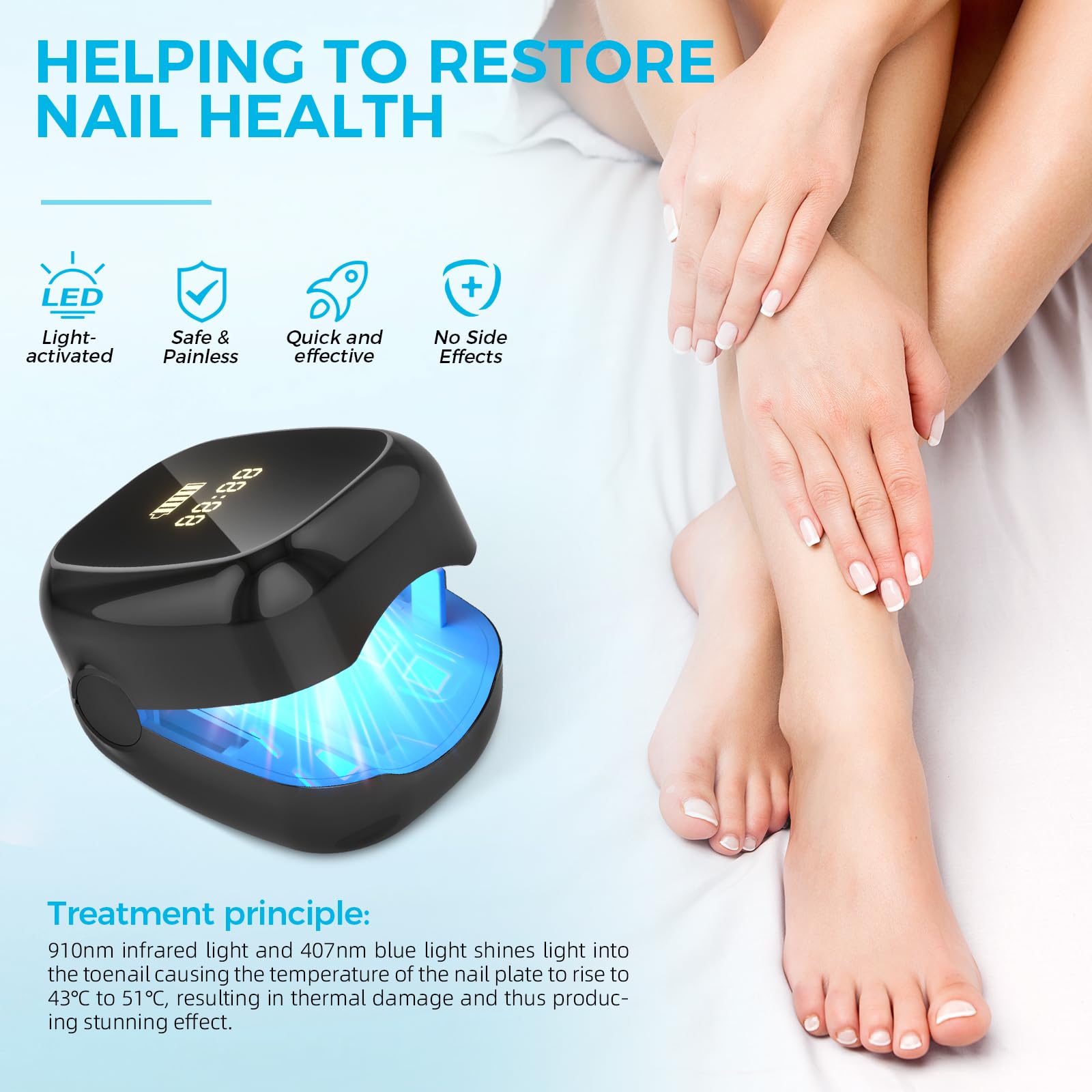 Nail Fungus Laser Treatment LED Light Device-Nail Fungus Light Device,Nail Fungus Cleaning Laser Device-Effective Rechargeable Nail Fungus Remover - Medaid International