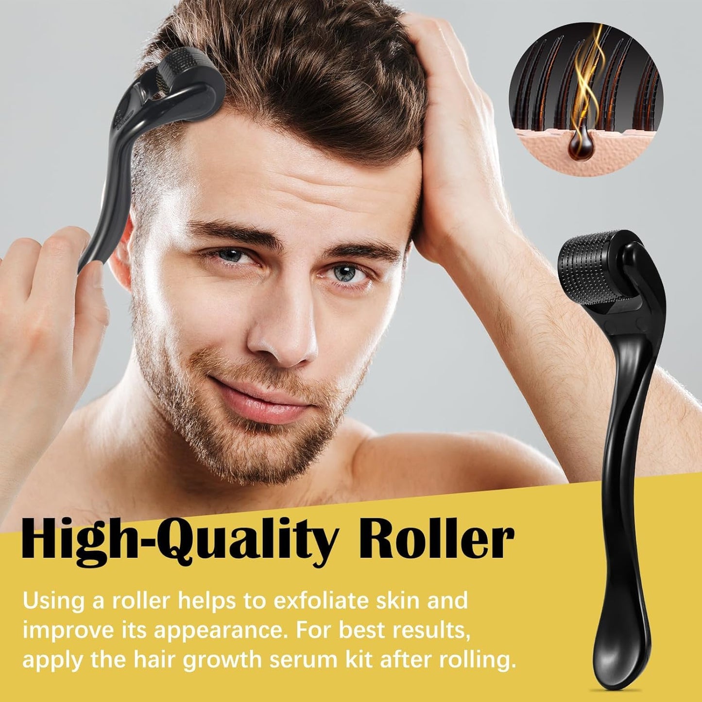 5% Minoxidil Hair Growth Oil for Men and Women - Regrowth Serum, Extra Strength Spray for Hair Loss, Thicker Healthier Hair, Beard Growth Kit, Topical Treatment, 2.02 oz - Medaid International